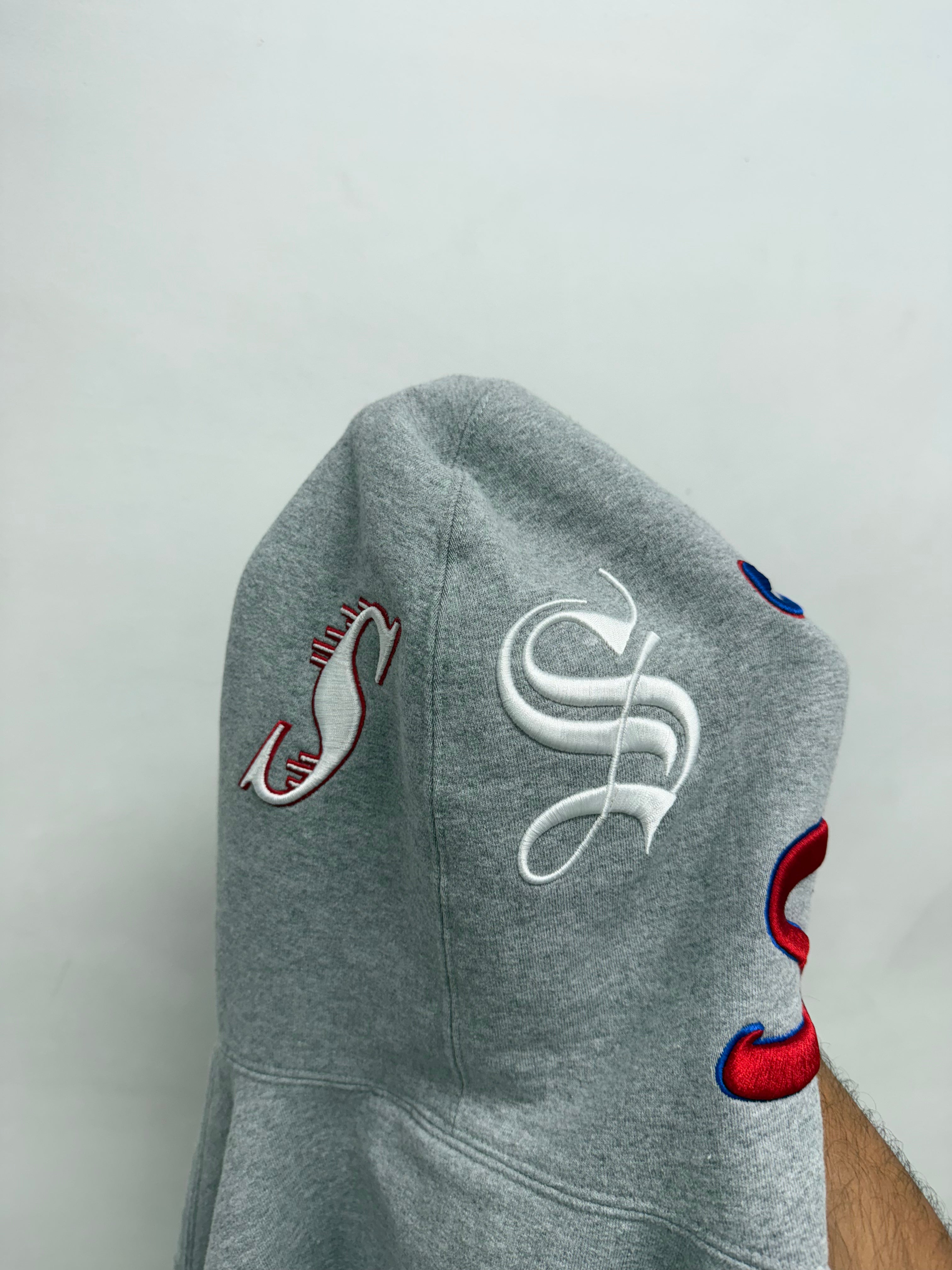 Supreme Grey Embroidered Hoodie