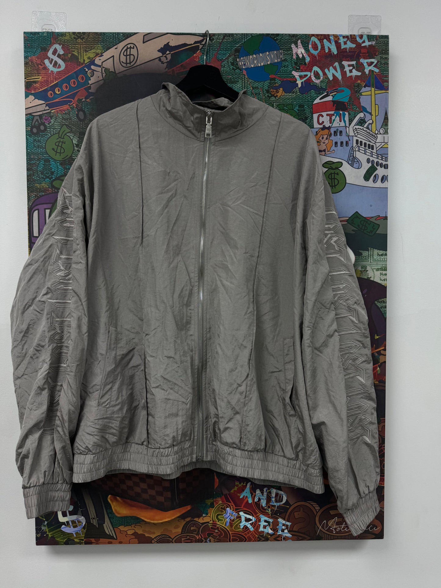 Lost Windbreaker Zip Up grey Used XXXL N/A