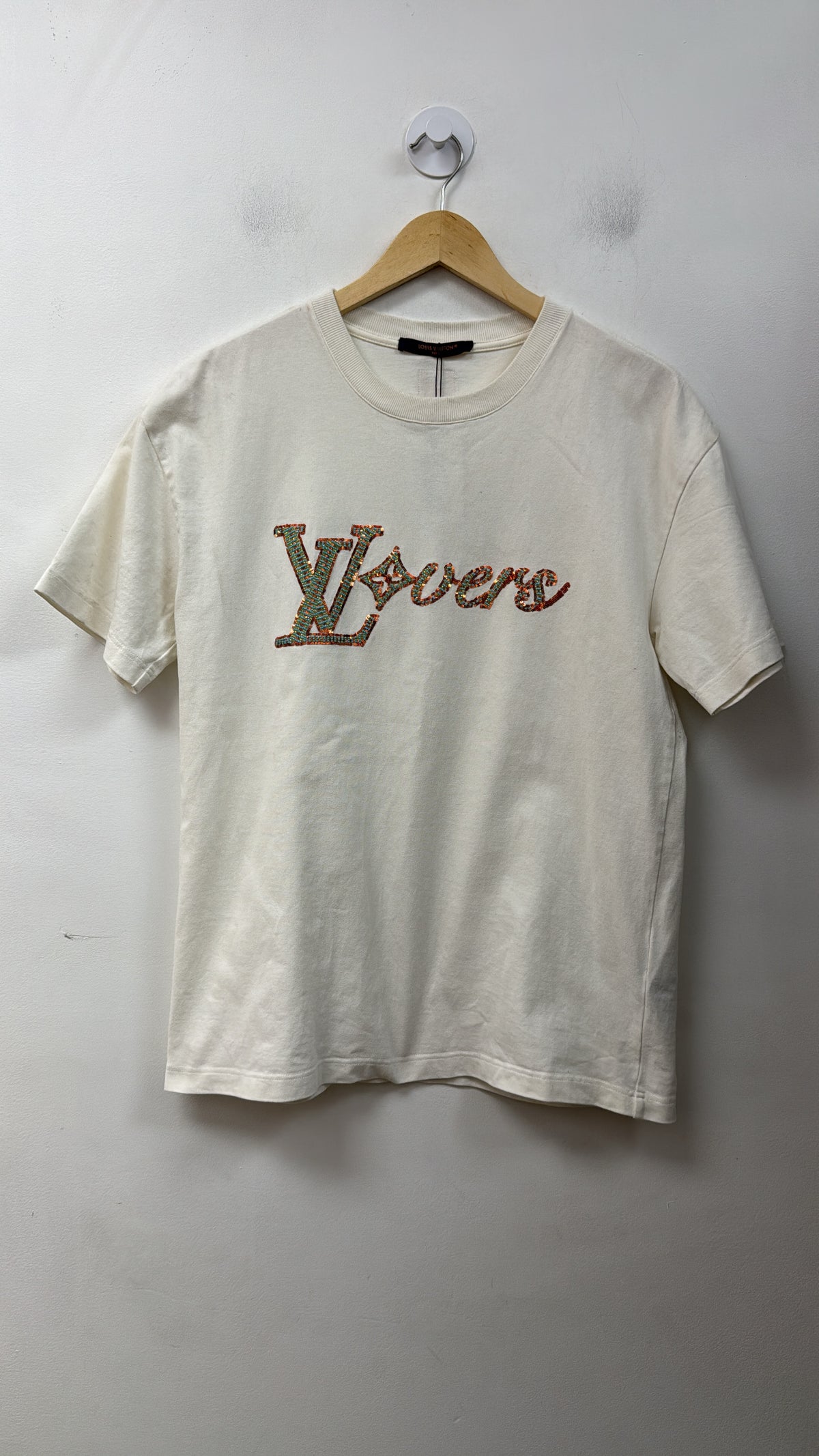 Louis Vuitton Cream Beaded Lovers Tee