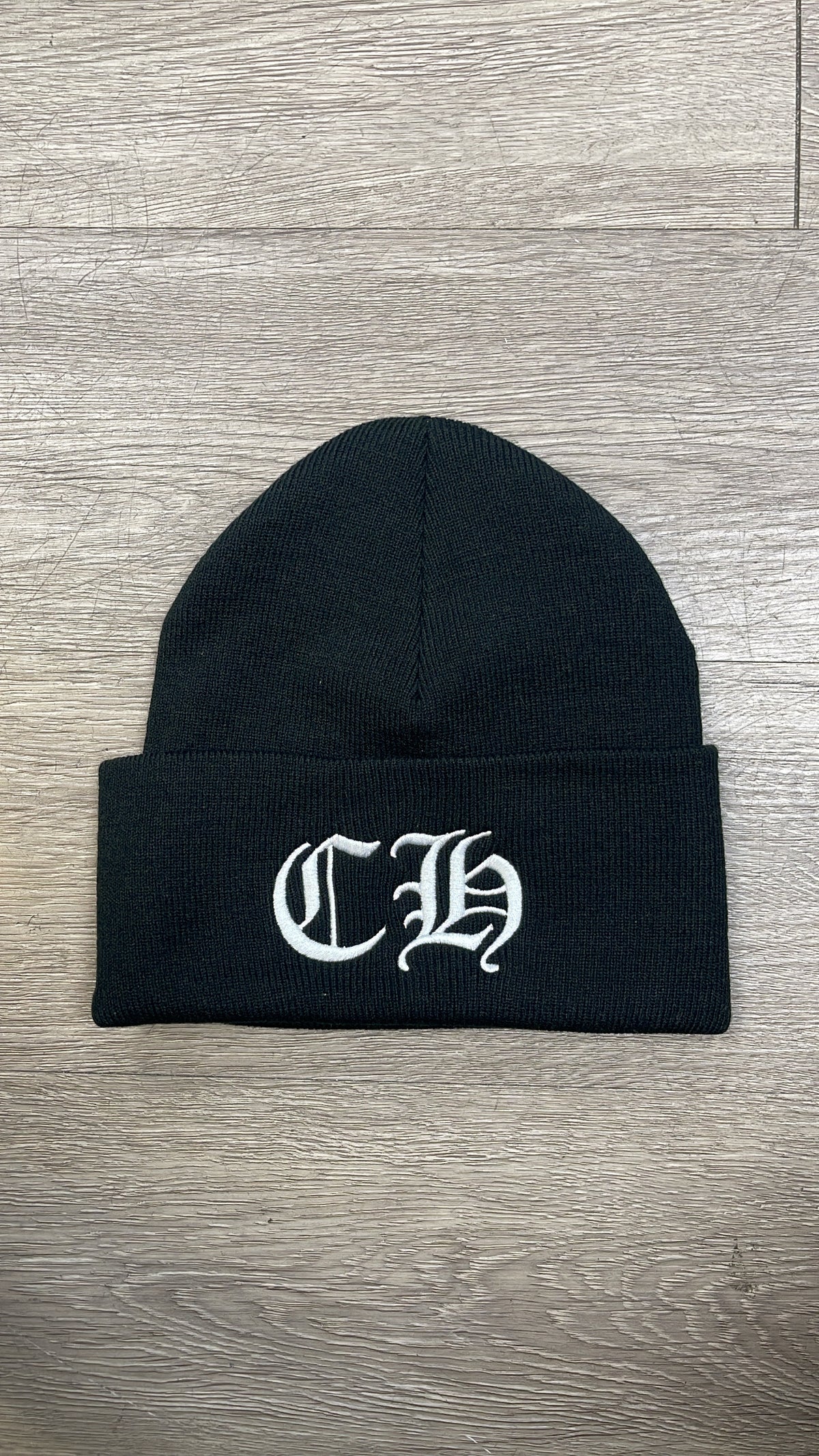 Chrome Hearts Black White CH Logo Beanie