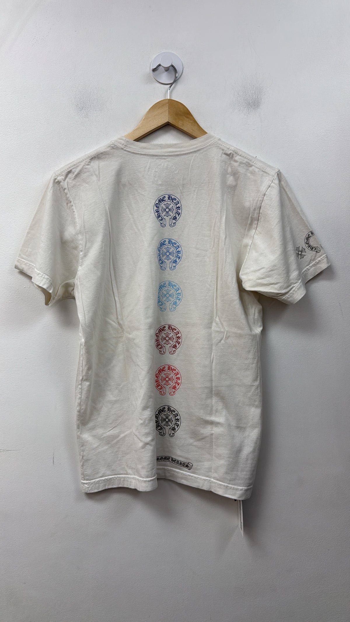 Chrome Hearts White Horseshoe Multi Blue Red Tee