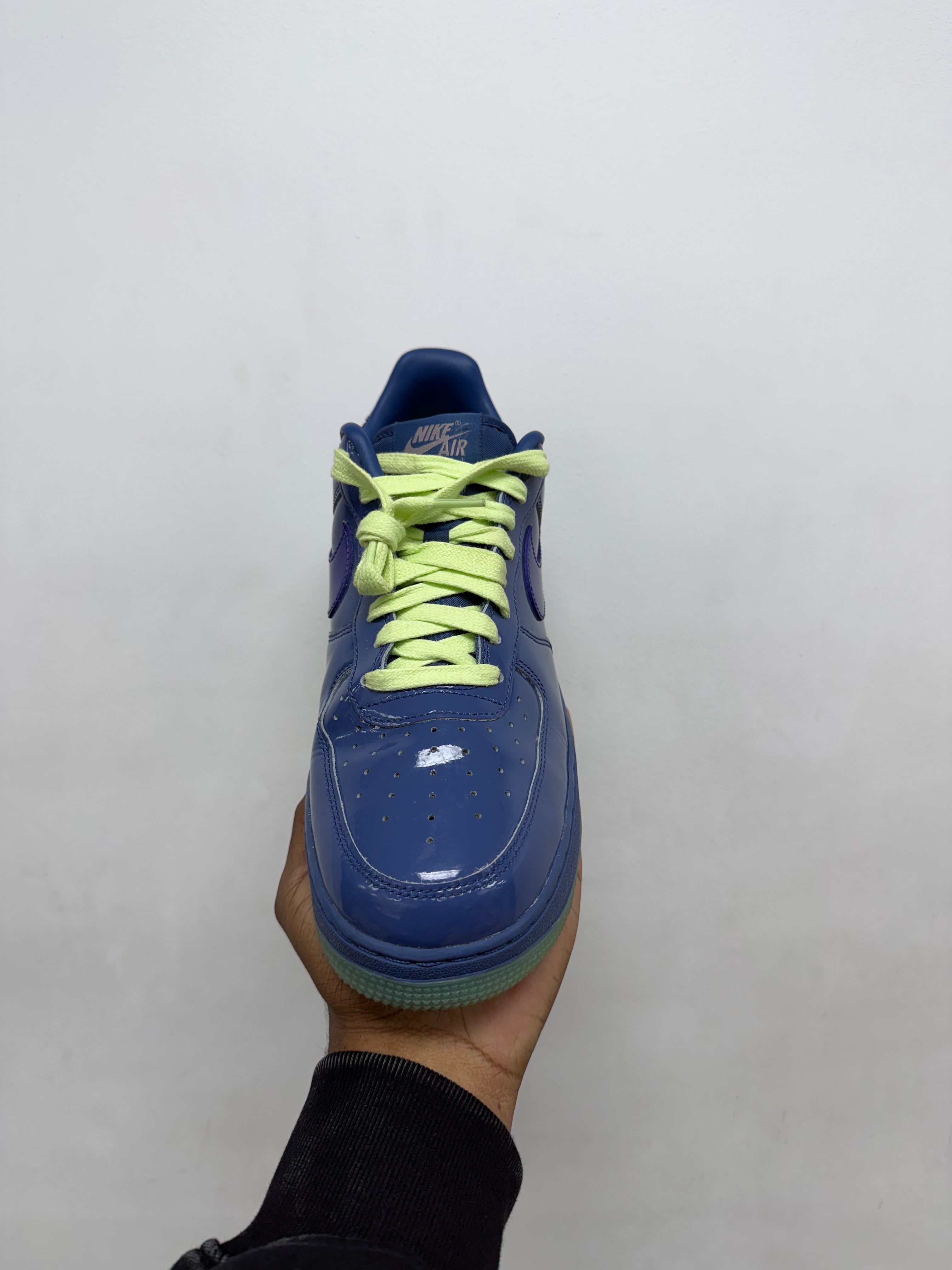 Nike Patent Leather AF1 Navy Yellow Sneakers