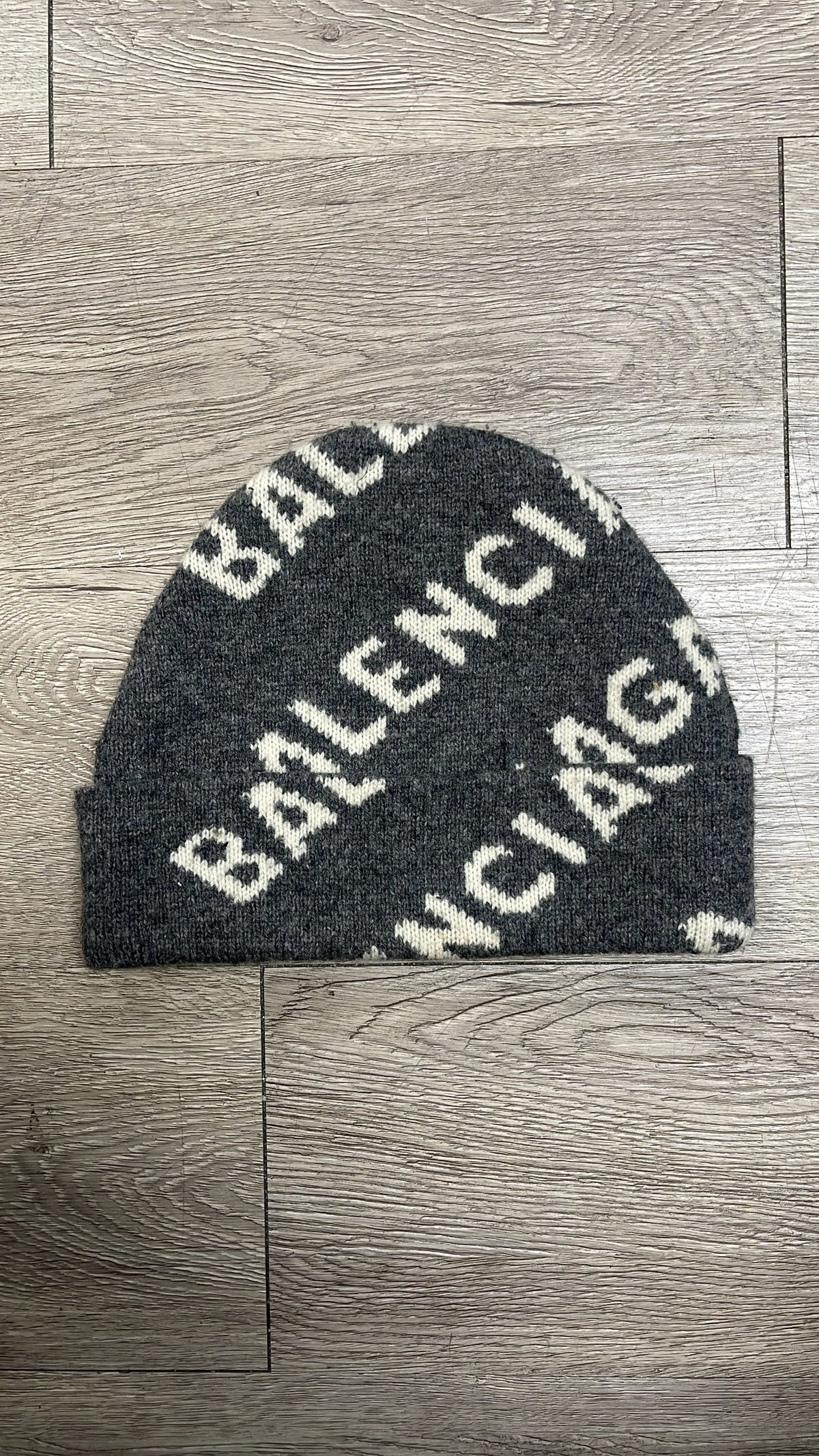 Balenciaga Grey Monogram Beanie