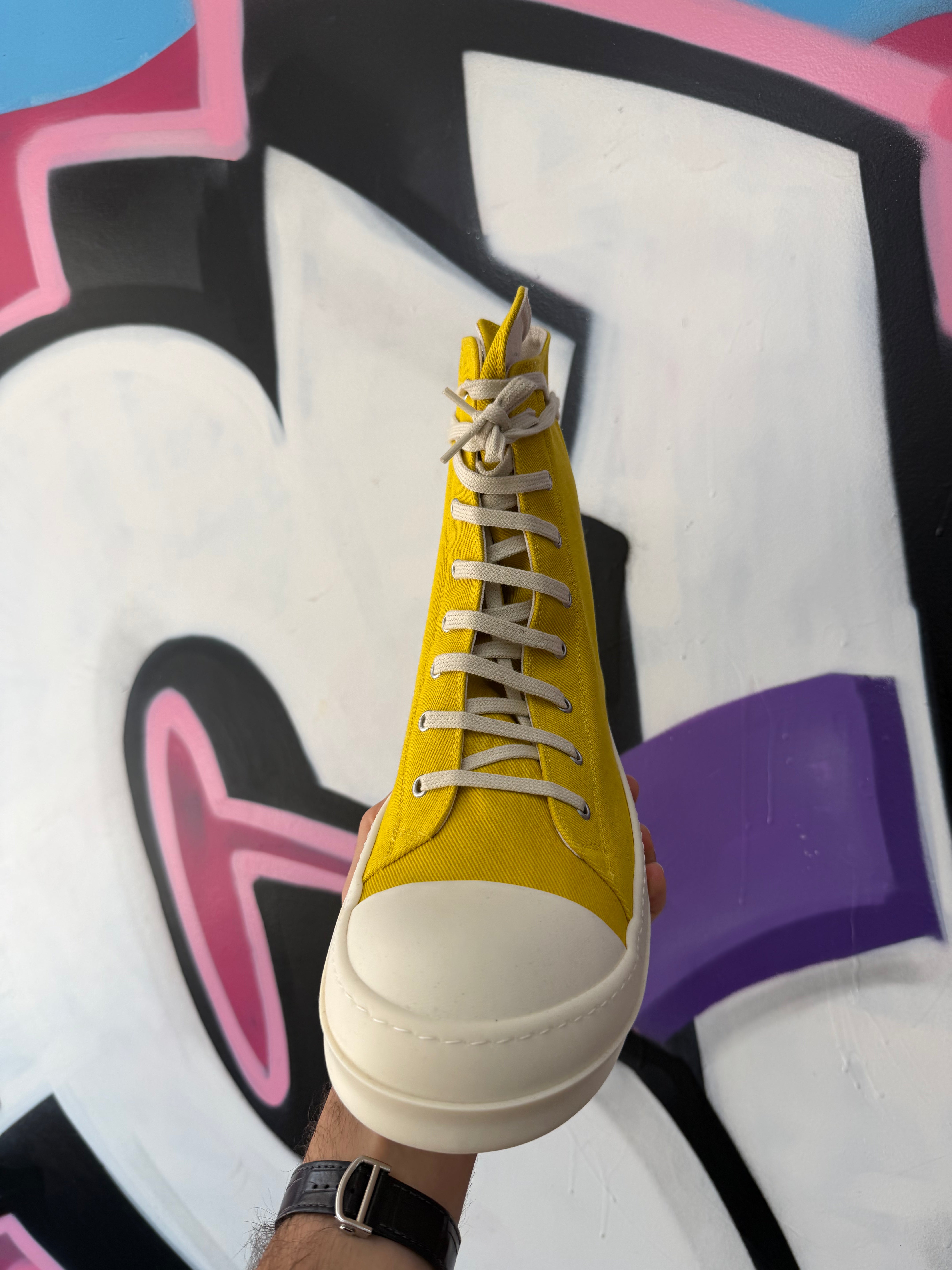Rick Owens Lemon & Milk 'DRKSHDW' Penta Ramone High Sneakers