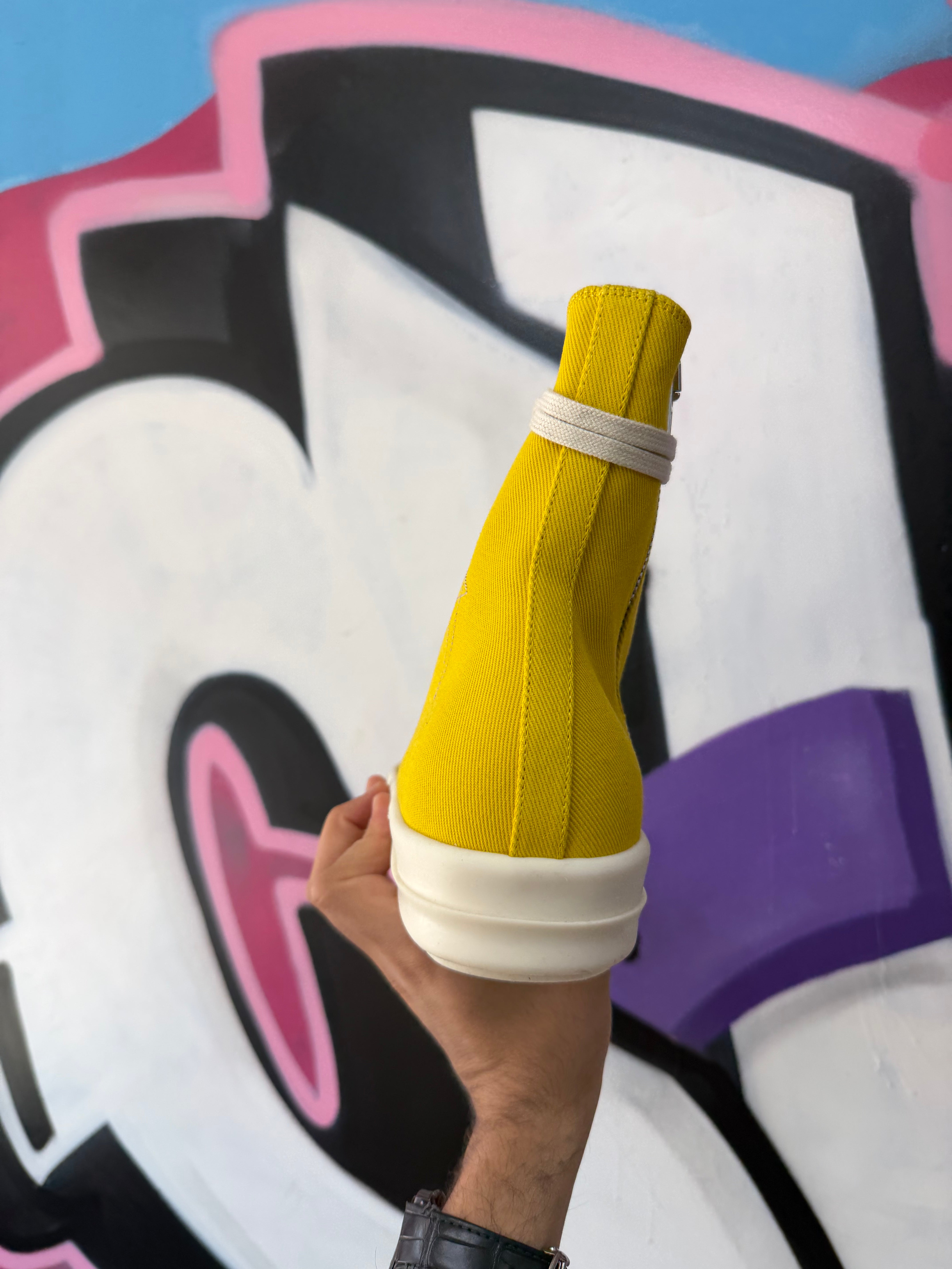Rick Owens Lemon & Milk 'DRKSHDW' Penta Ramone High Sneakers