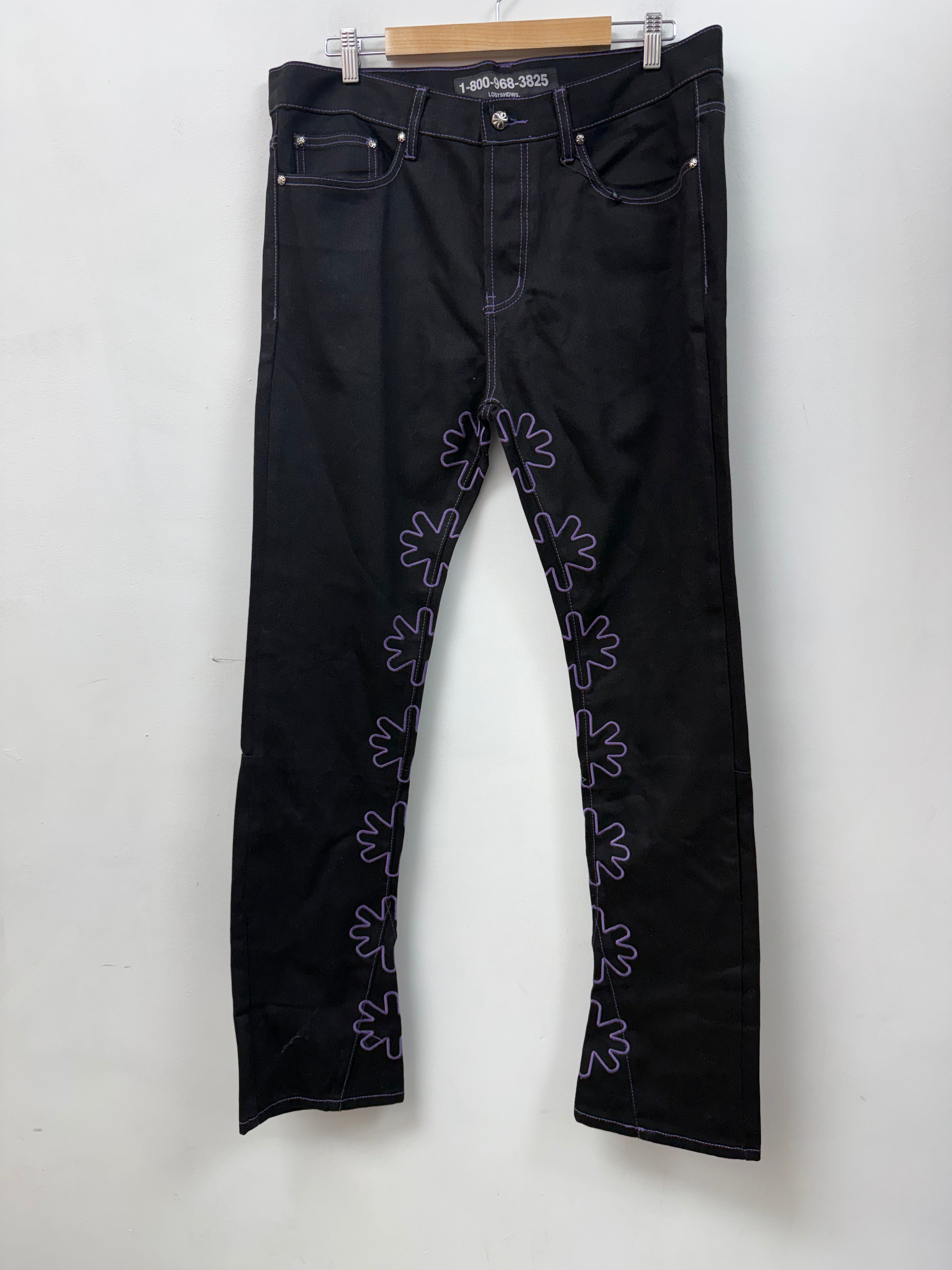 LOSTSHDWS Black Purple Outline Jeans