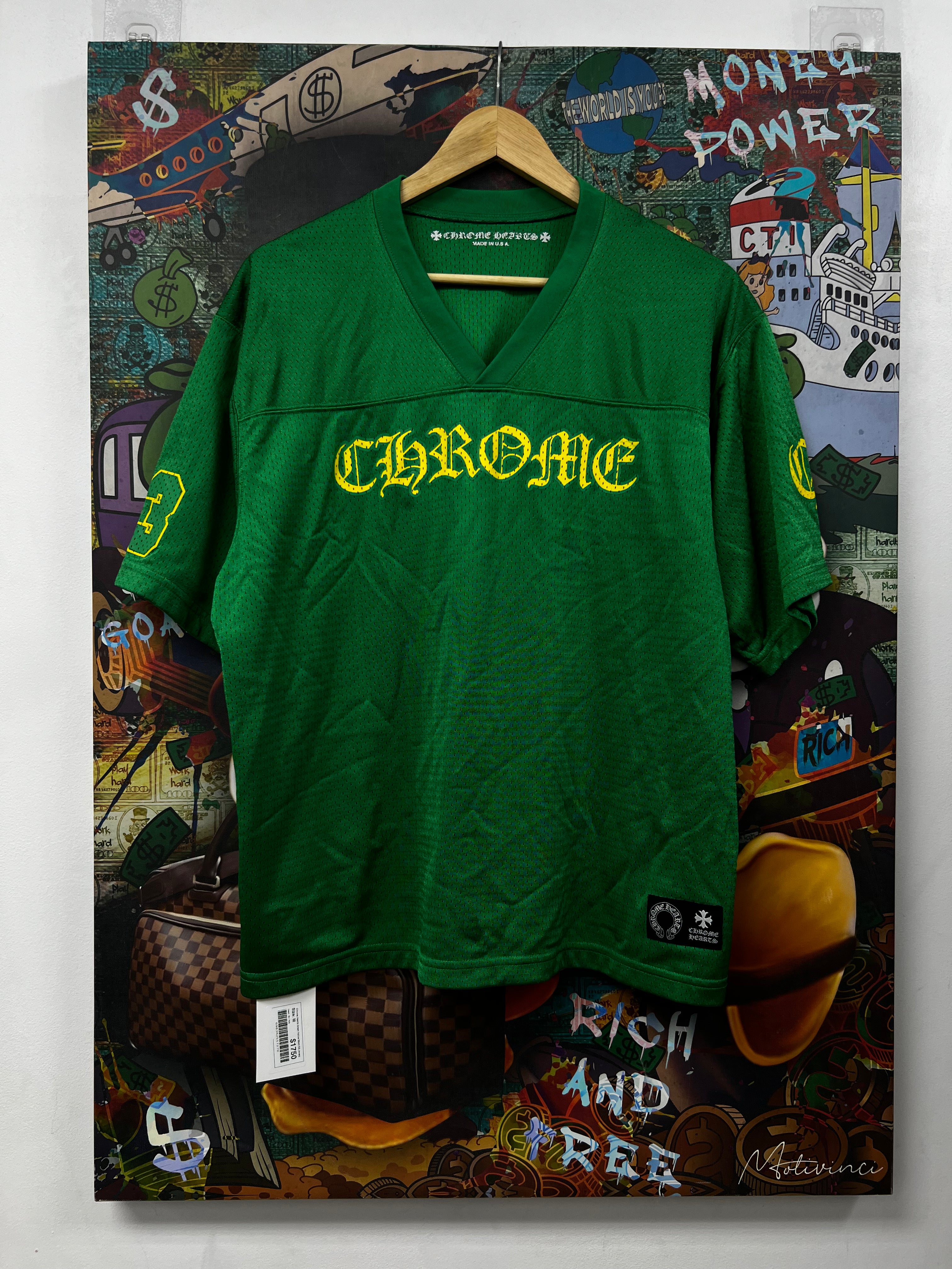 Chrome Hearts Green Yellow Mesh SS Jersey
