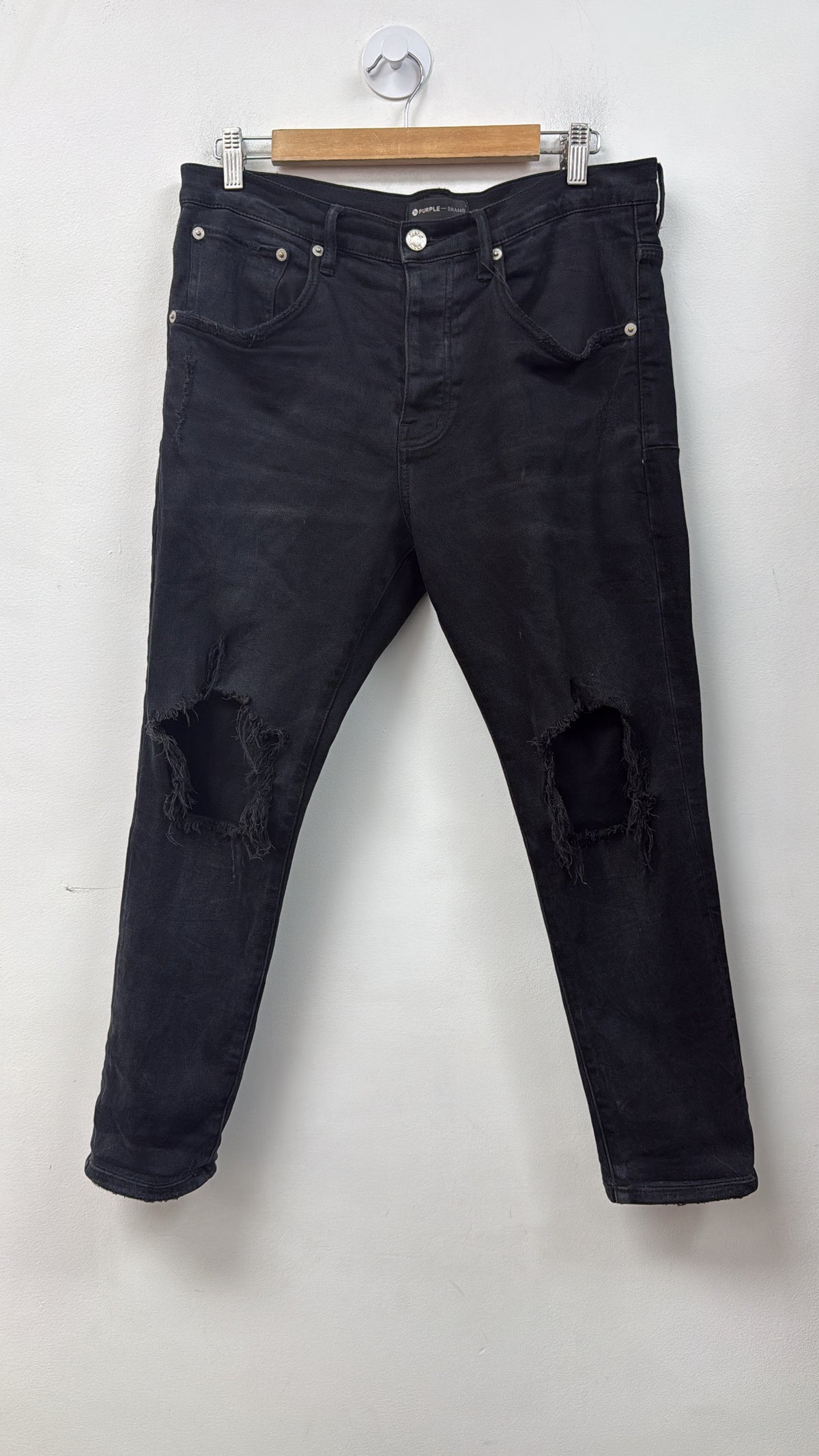 Purple Brand Black Knee Blowout P002 Jeans