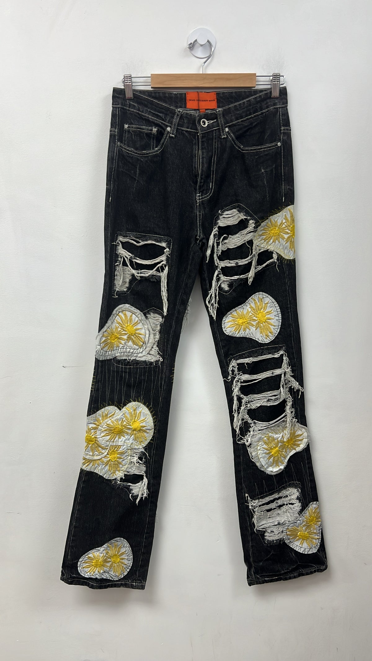 Who Decides War Black Distressed Sun Jeans