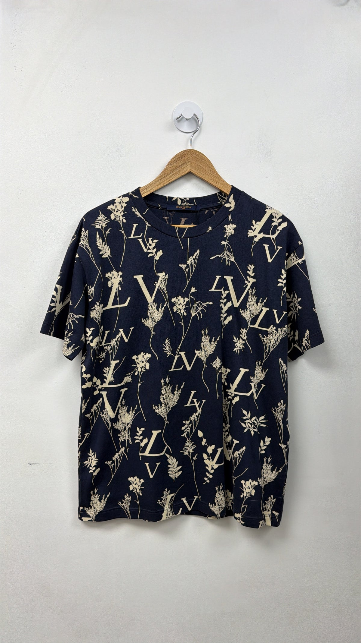 Louis Vuitton Navy Cream Floral Monogram Tee