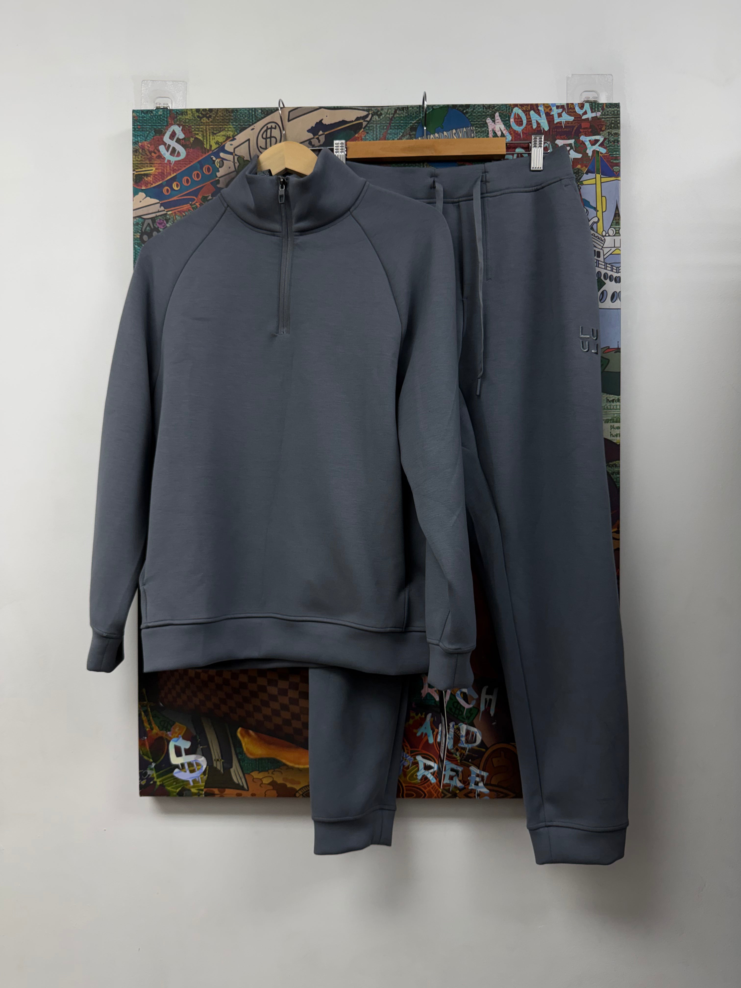 Lululemon Blue Smooth Spacer Quarter Zip Sweatsuit