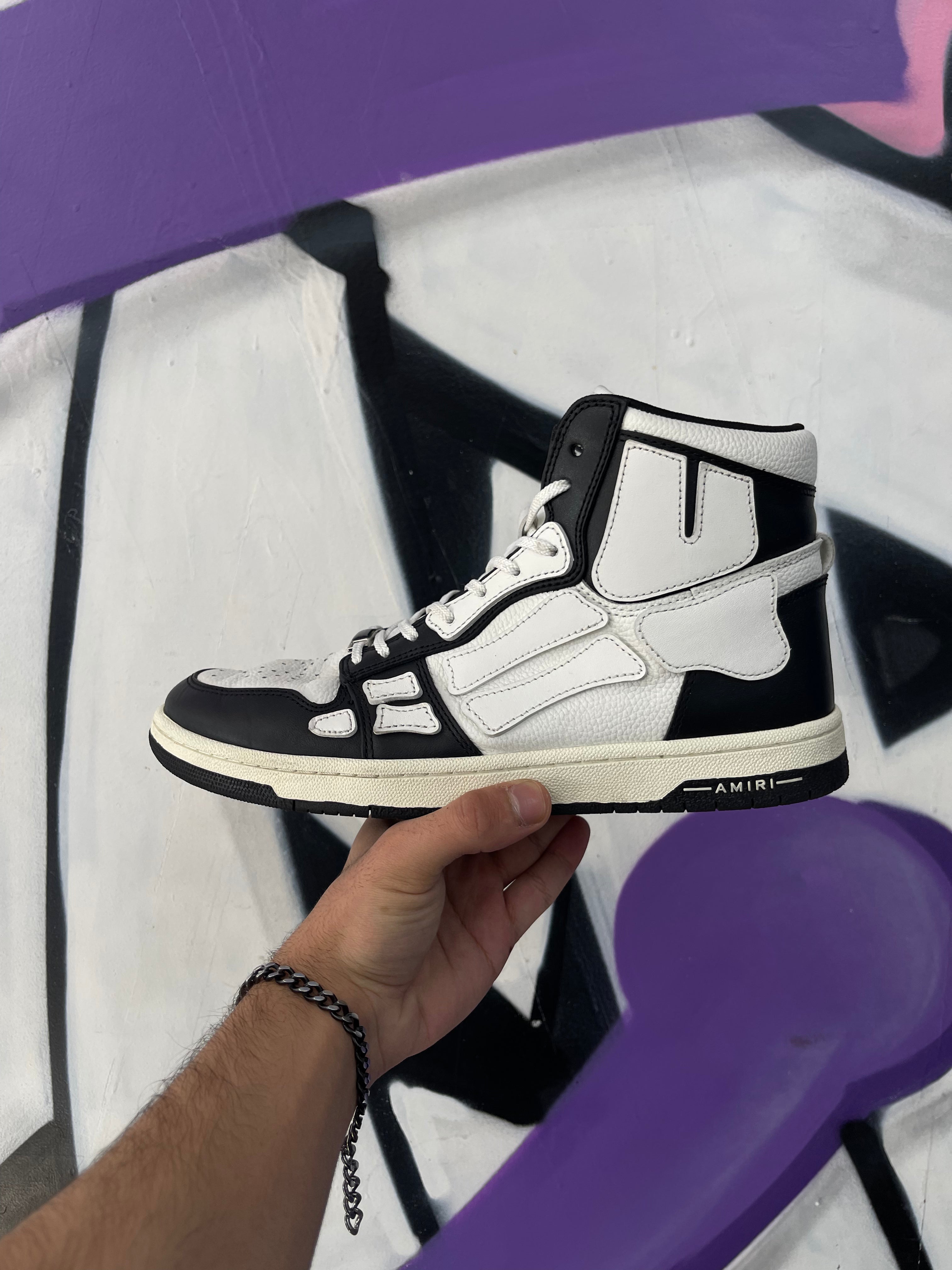 Amiri Black White Skel Top High Sneakers