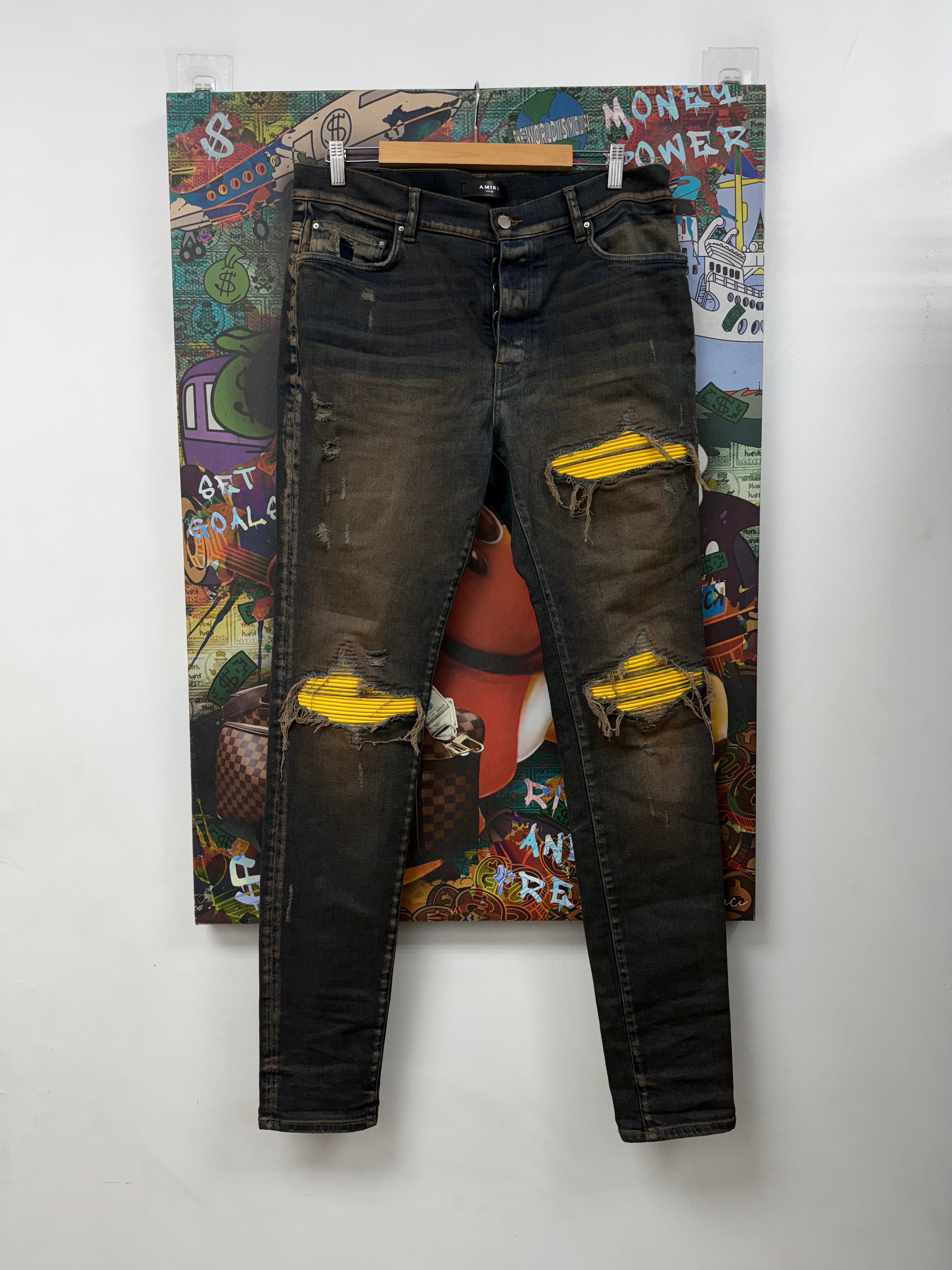 Amiri MX1 Rust Yellow Patch Jeans