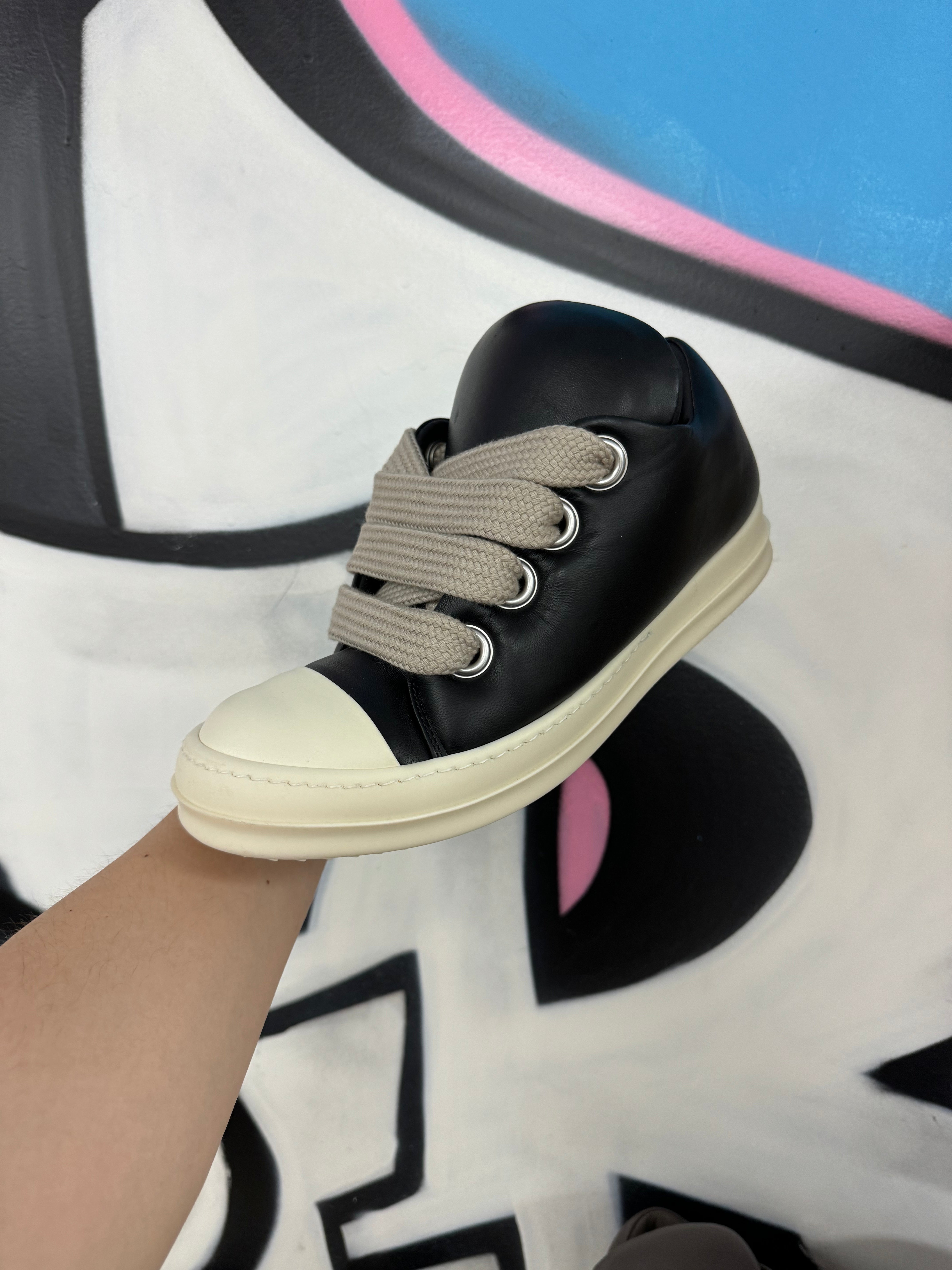 Rick Owens Padded Jumbo Lace Black Milk NEW (EU 37-40) (US 4-7)