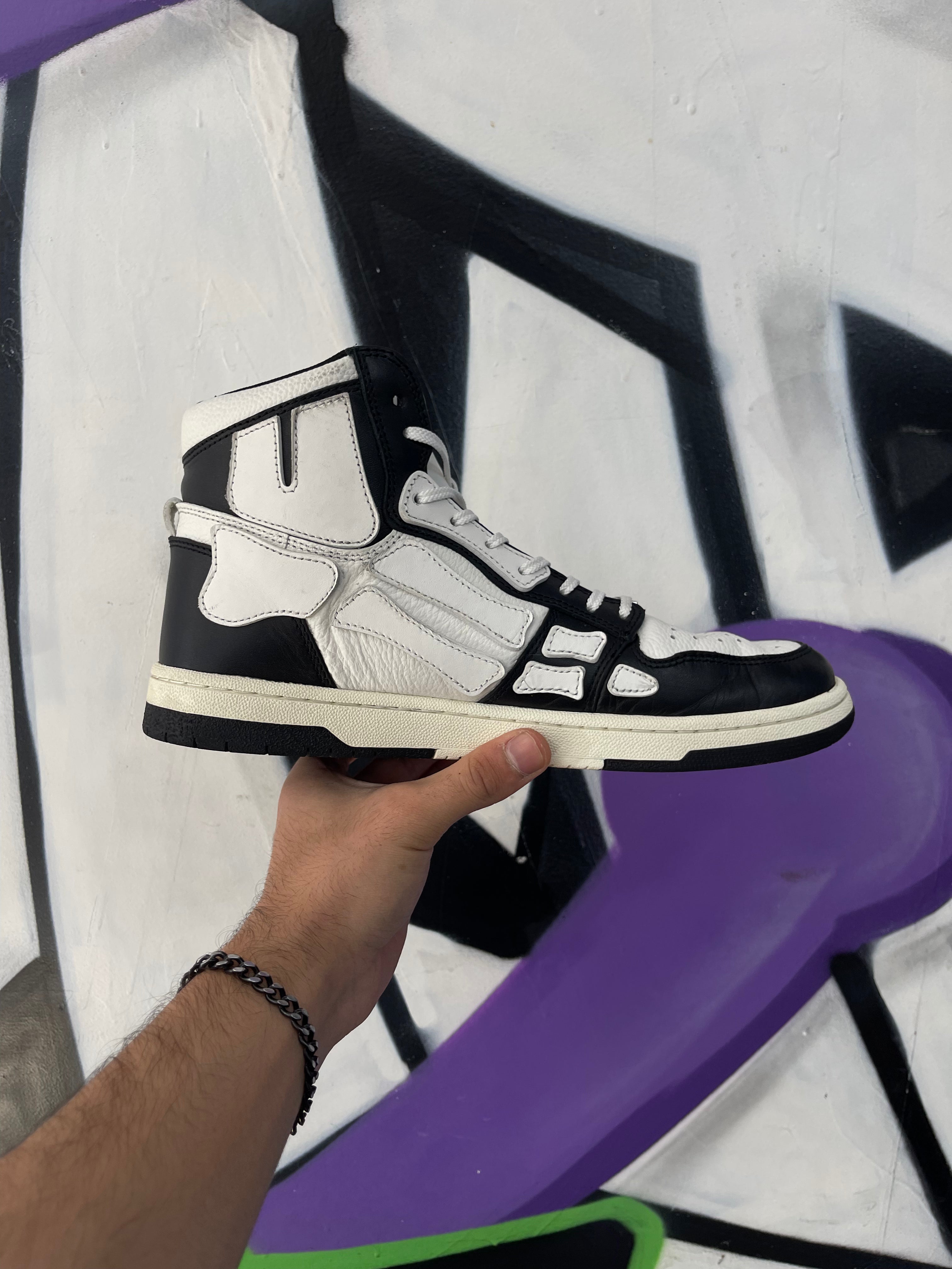 Amiri Black White Skel Top High Sneakers