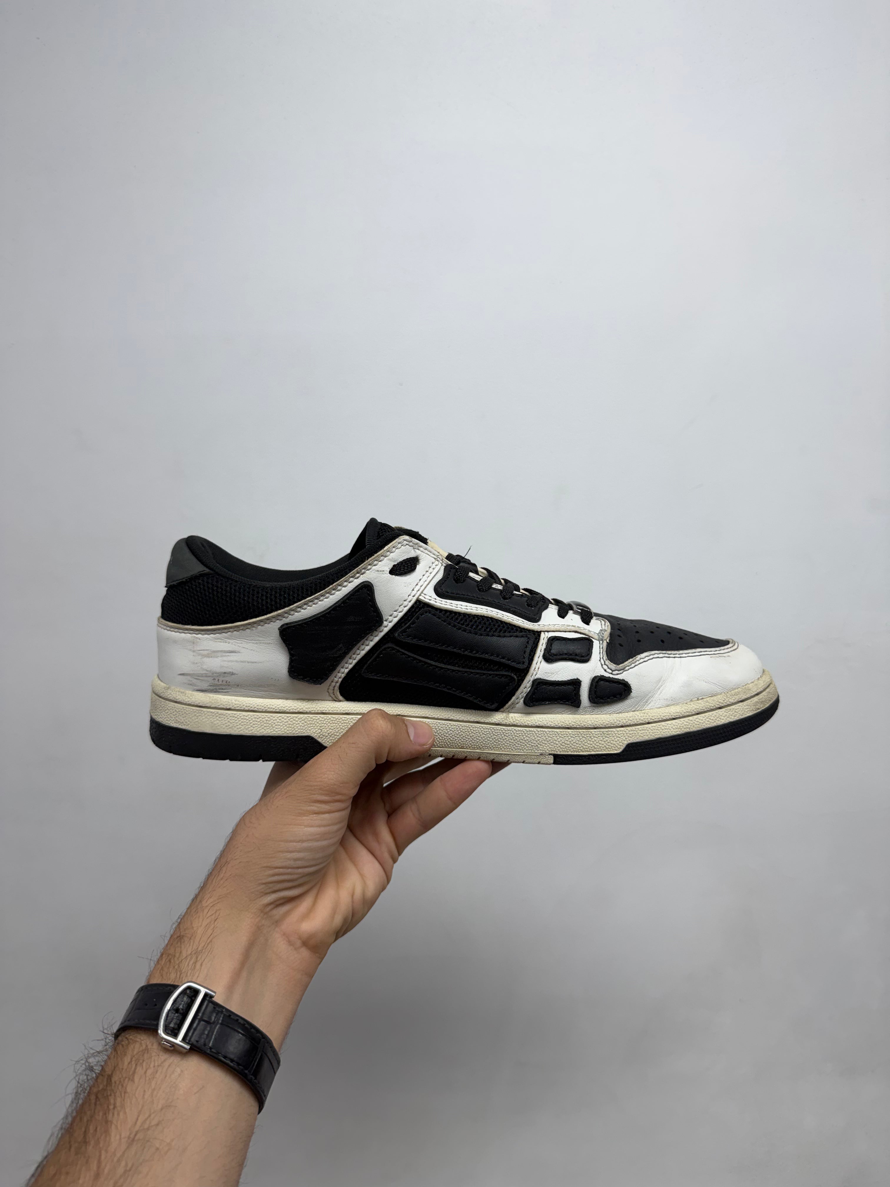 Amiri White Black Mesh Skel Top Low Sneakers