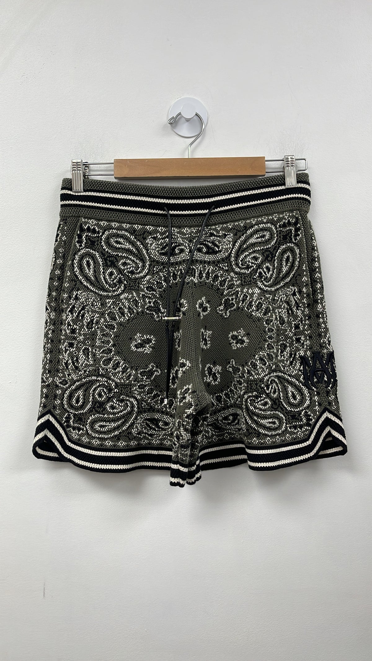 Amiri Olive Black Bandana B-Ball Shorts