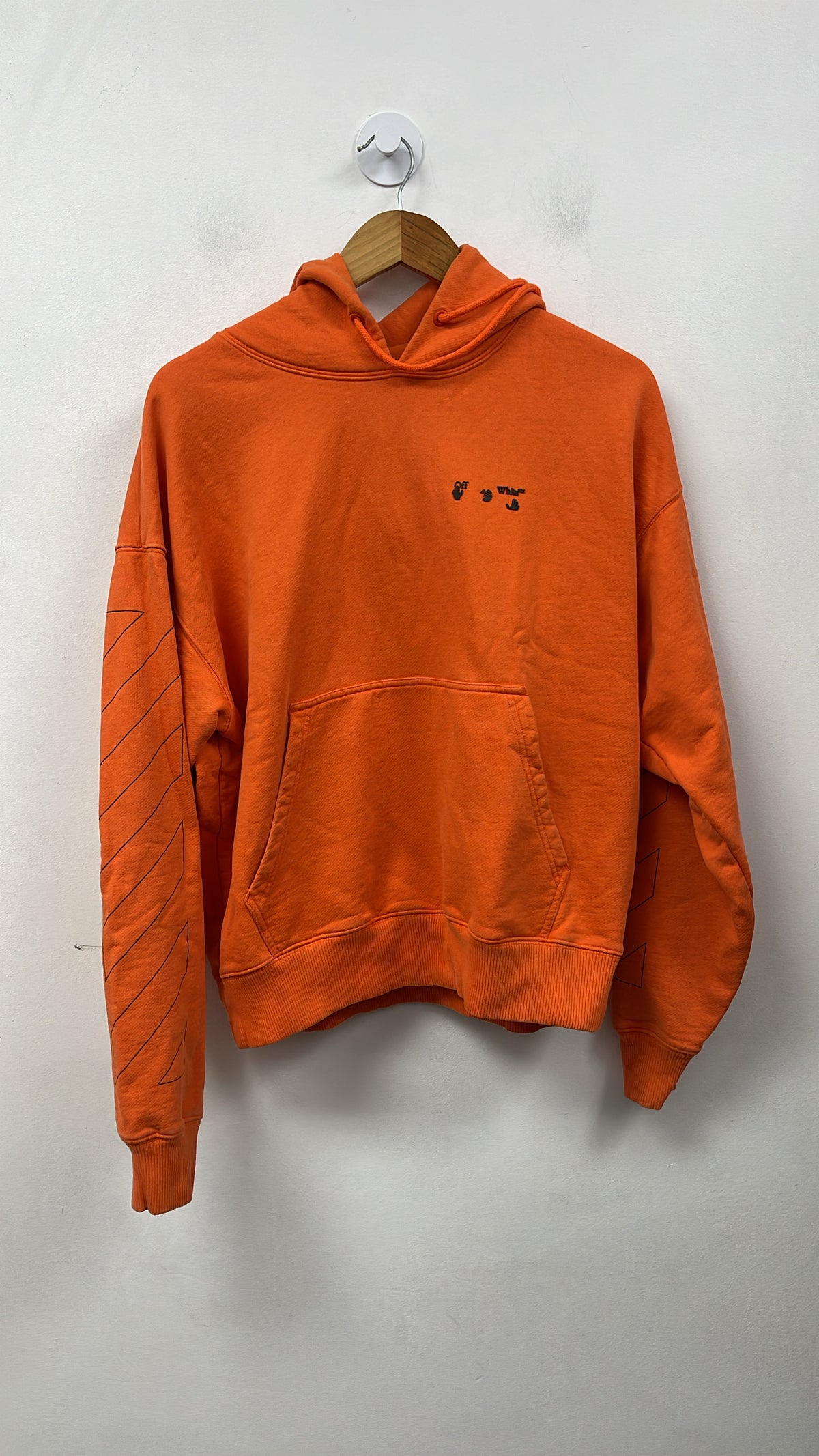 Off White Orange Black Logo Hoodie