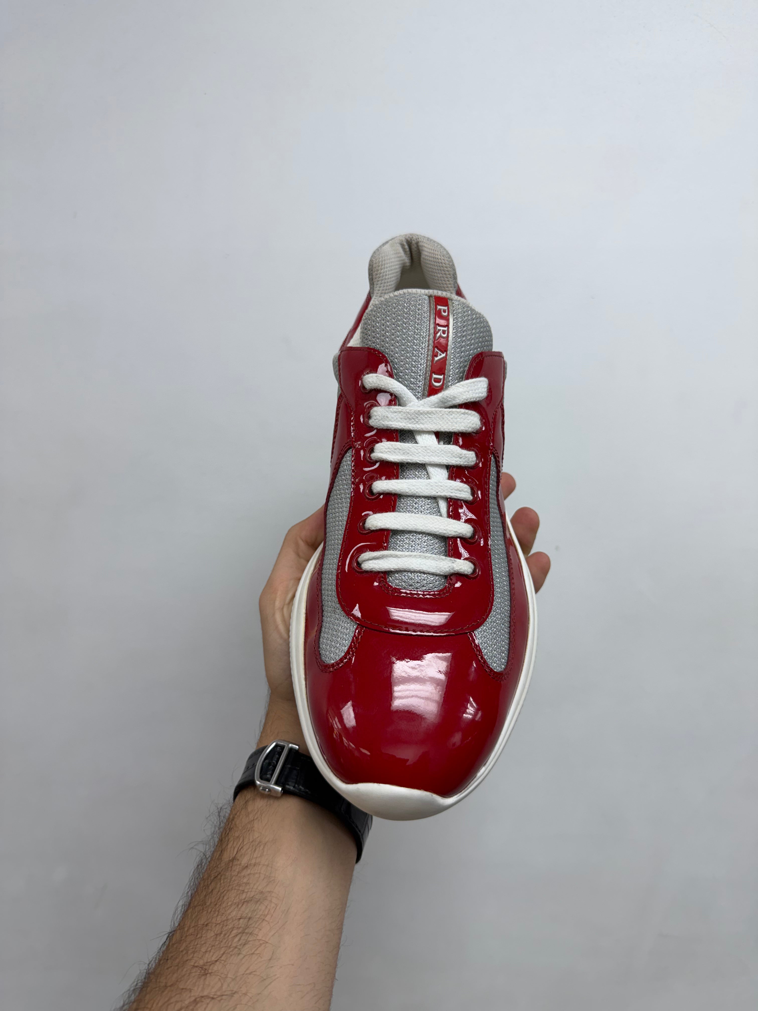 Prada Red White Cups Sneakers