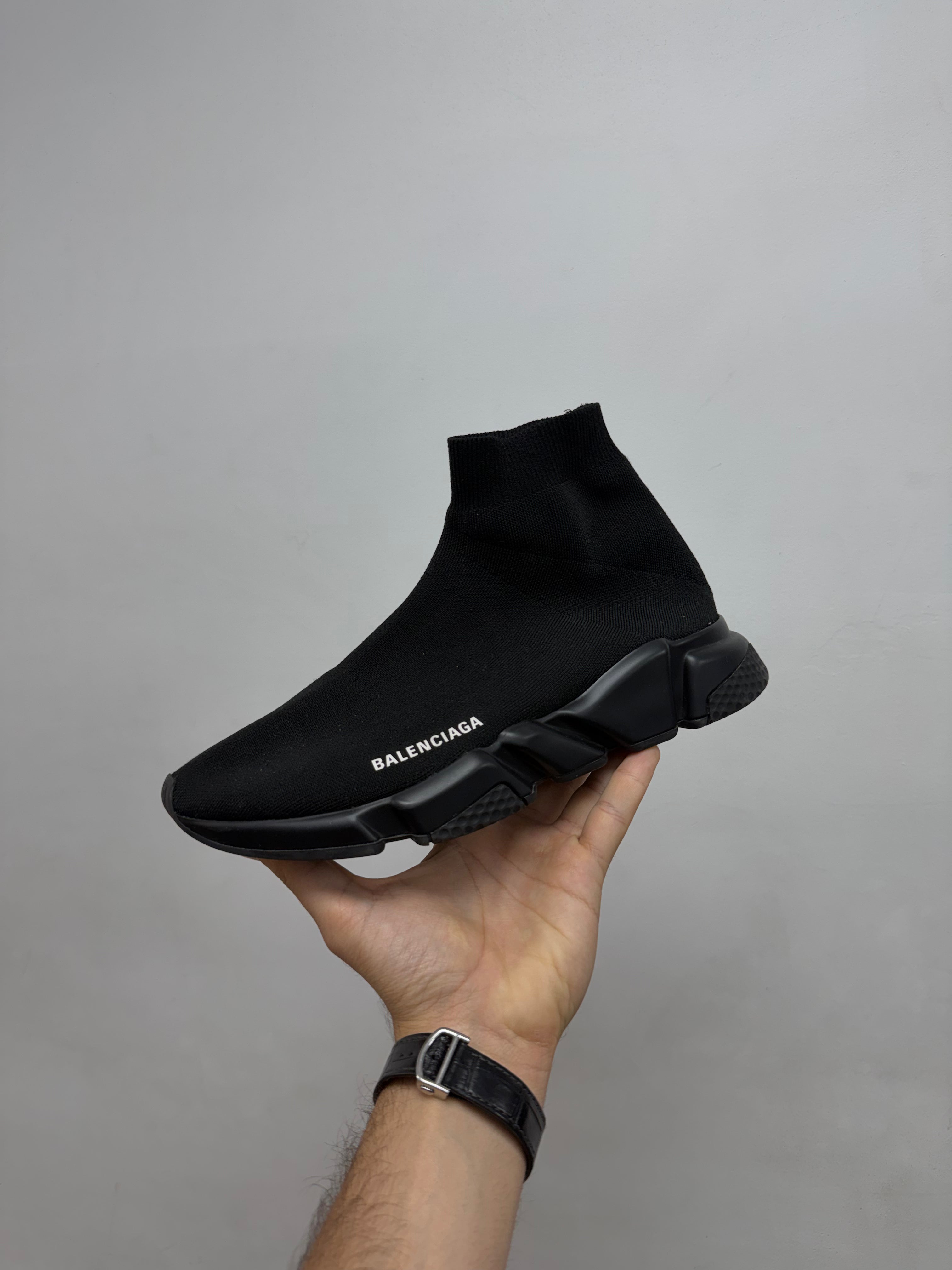 Balenciaga Black White Sock Runner Sneakers
