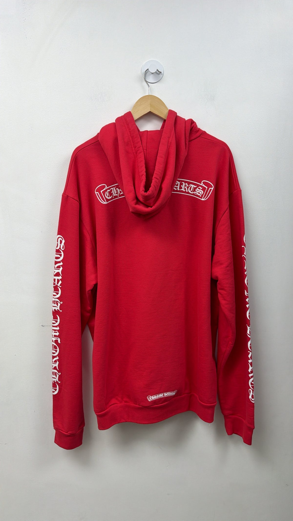 Chrome Hearts Red White Scroll Logo Hoodie