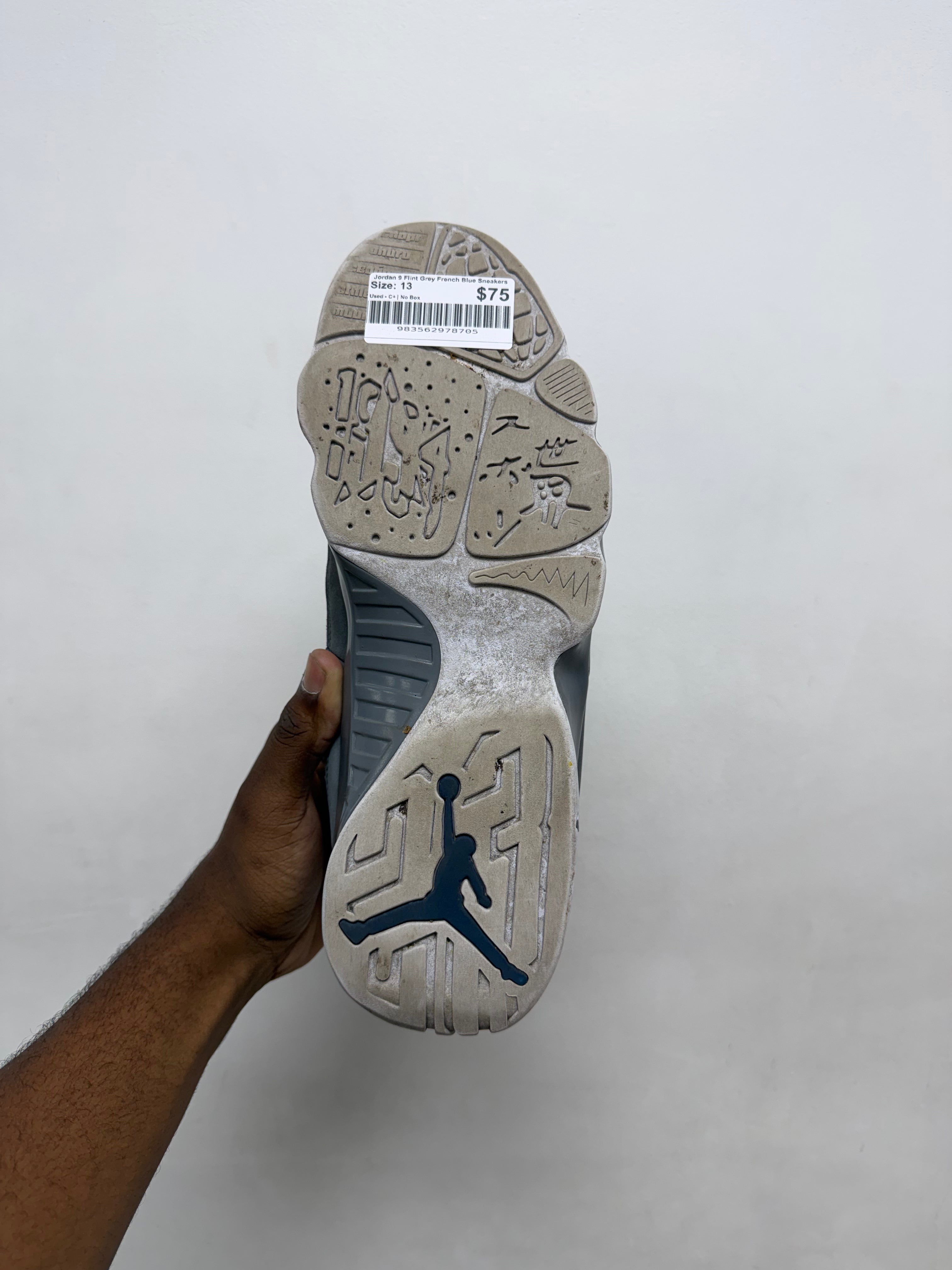 Jordan 9 Flint Grey French Blue Sneakers