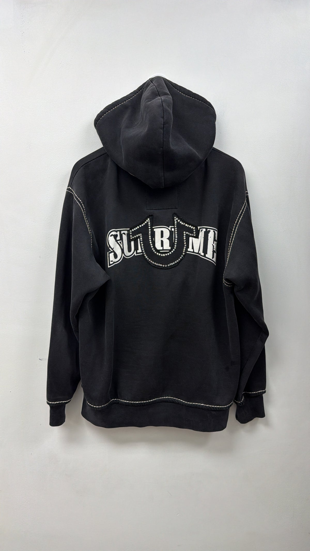 Supreme x True Religion Black Rhinestone Zip Up Hoodie