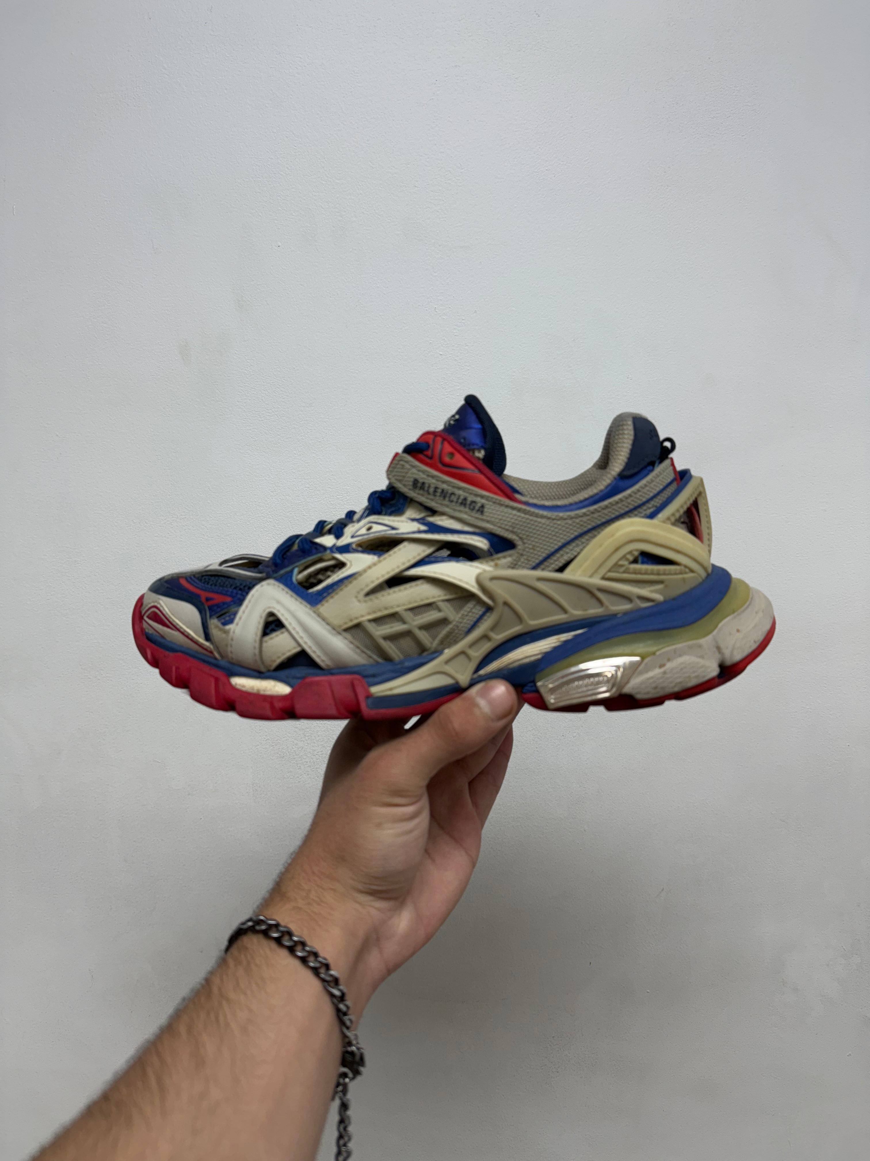 Balenciaga Red White Blue Track 2 Sneakers