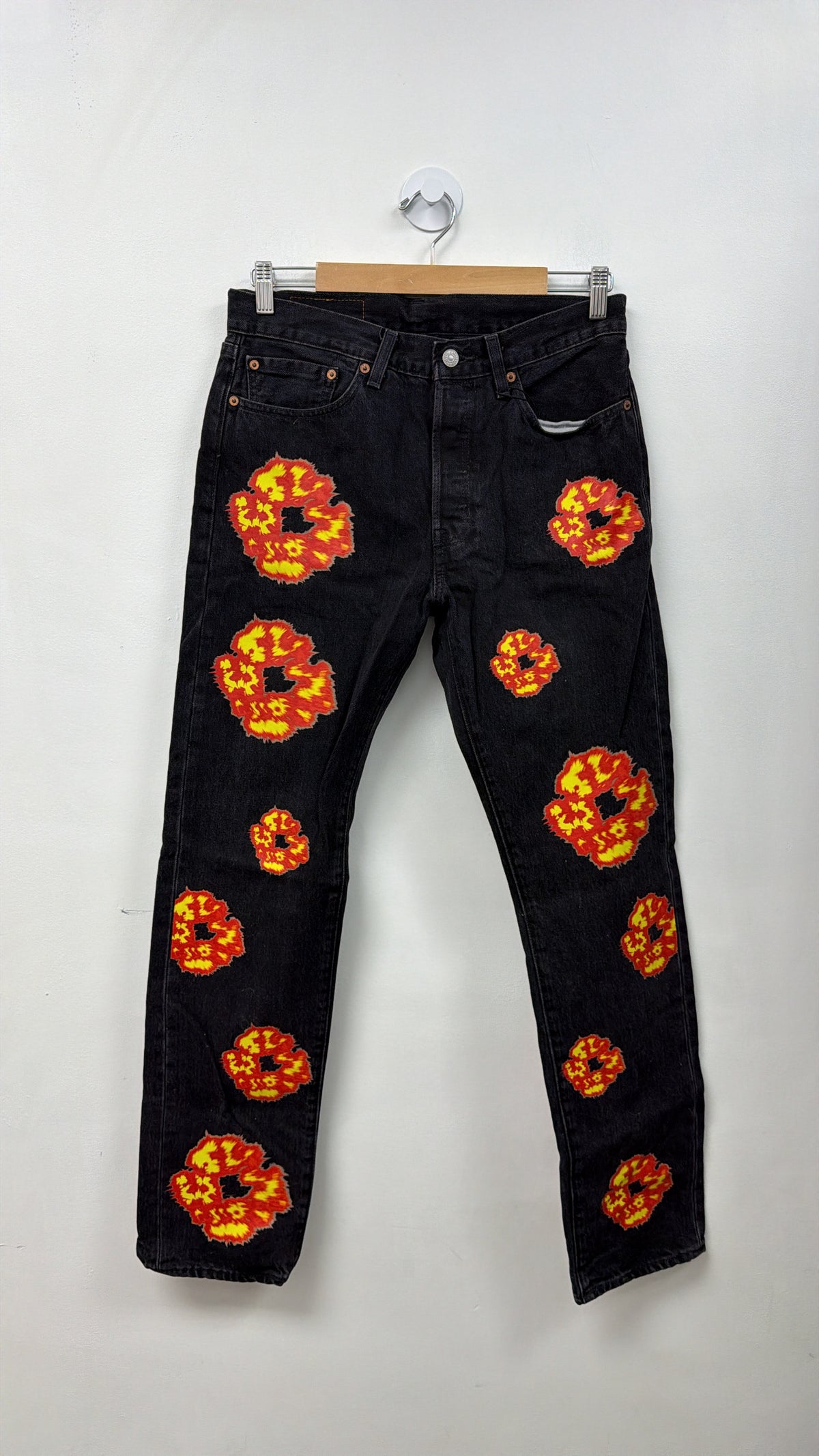Denim Tears x Offset Black Orange Cotton Wreath Jeans