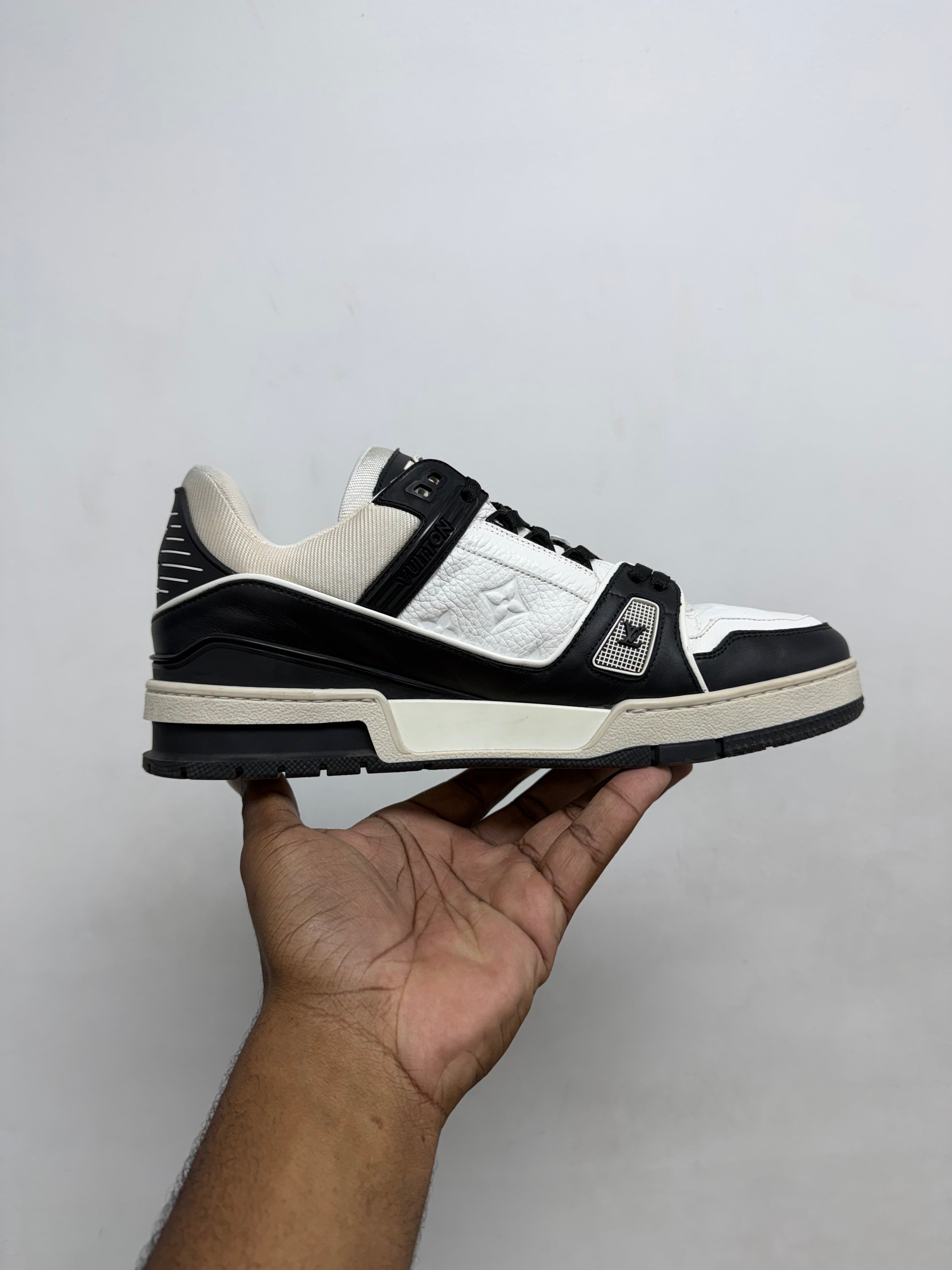 Louis Vuitton Black White Trainer Sneakers