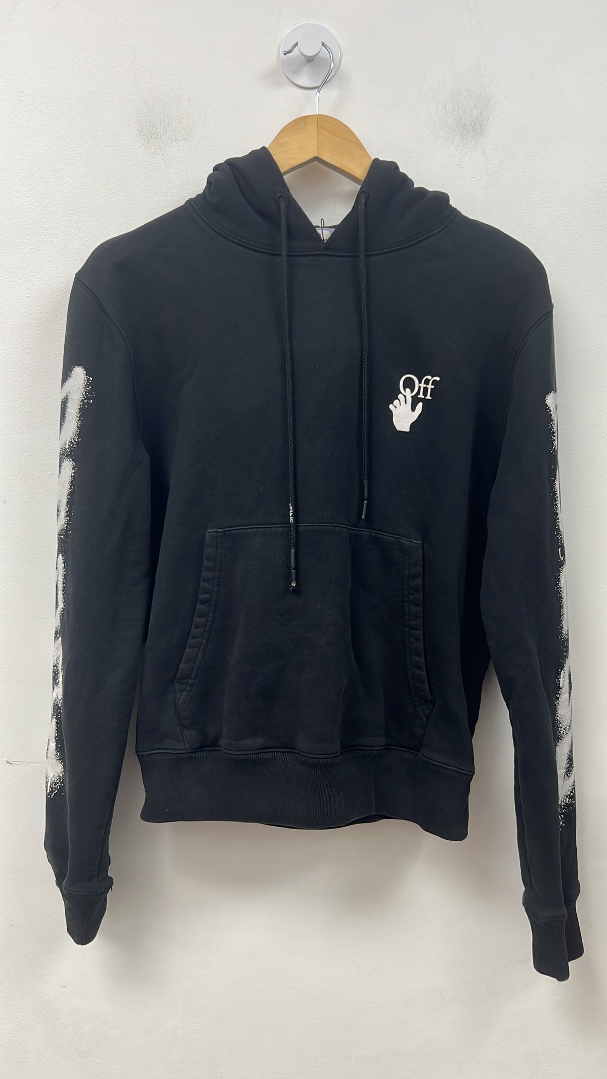 Off White Black White Spray Paint Hoodie