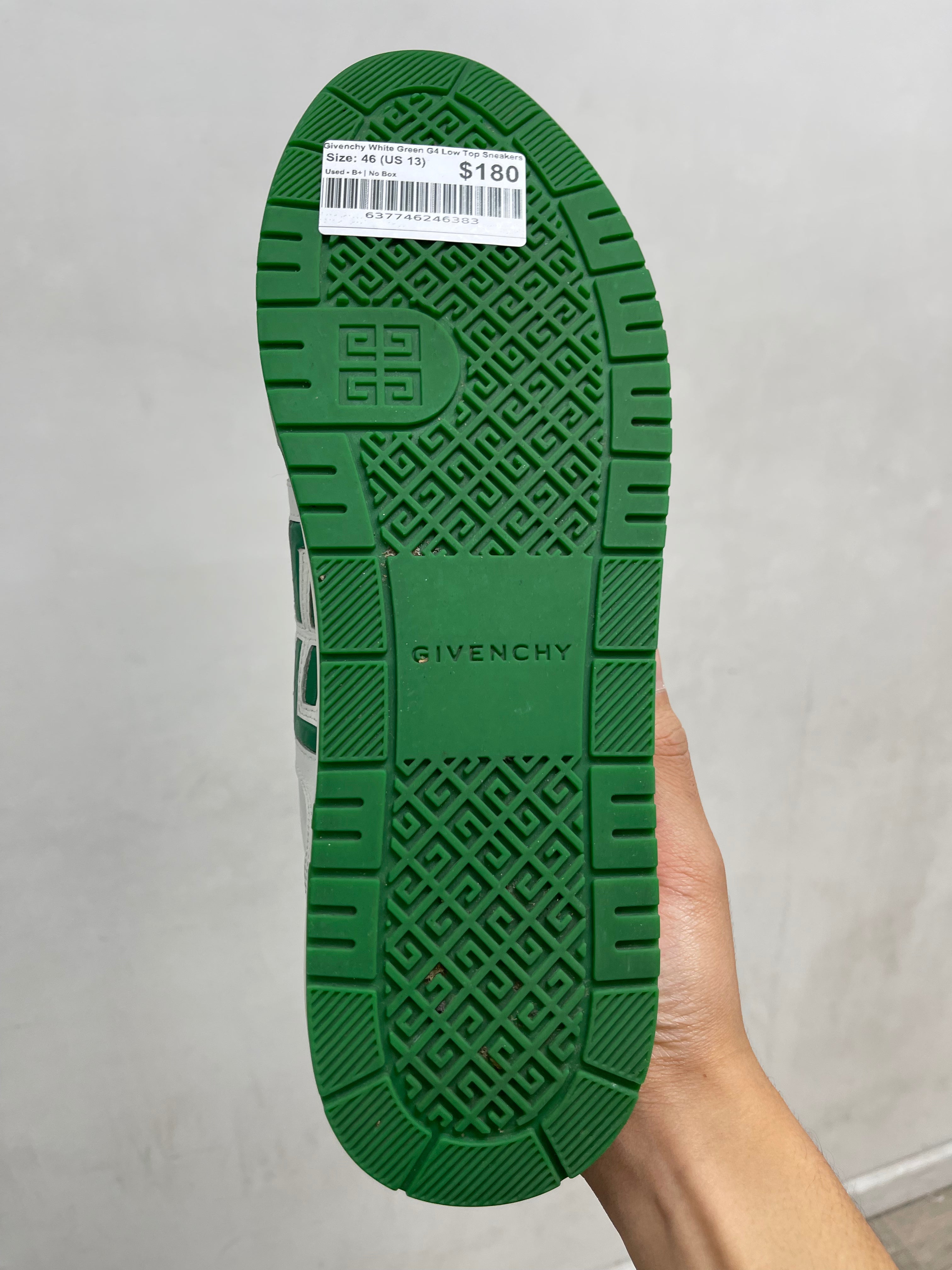 Givenchy White Green G4 Low Top Sneakers