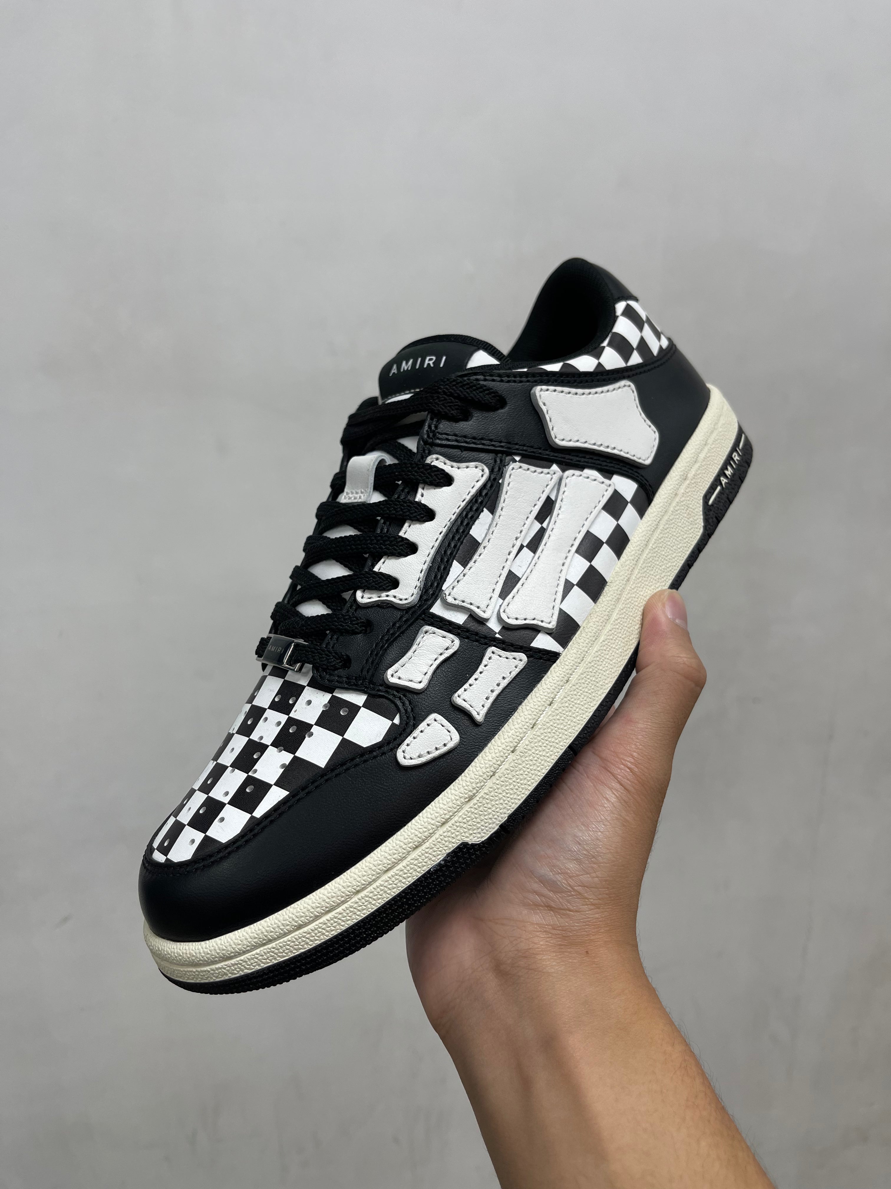 Amiri Black White Checkered Skel-Top Sneakers