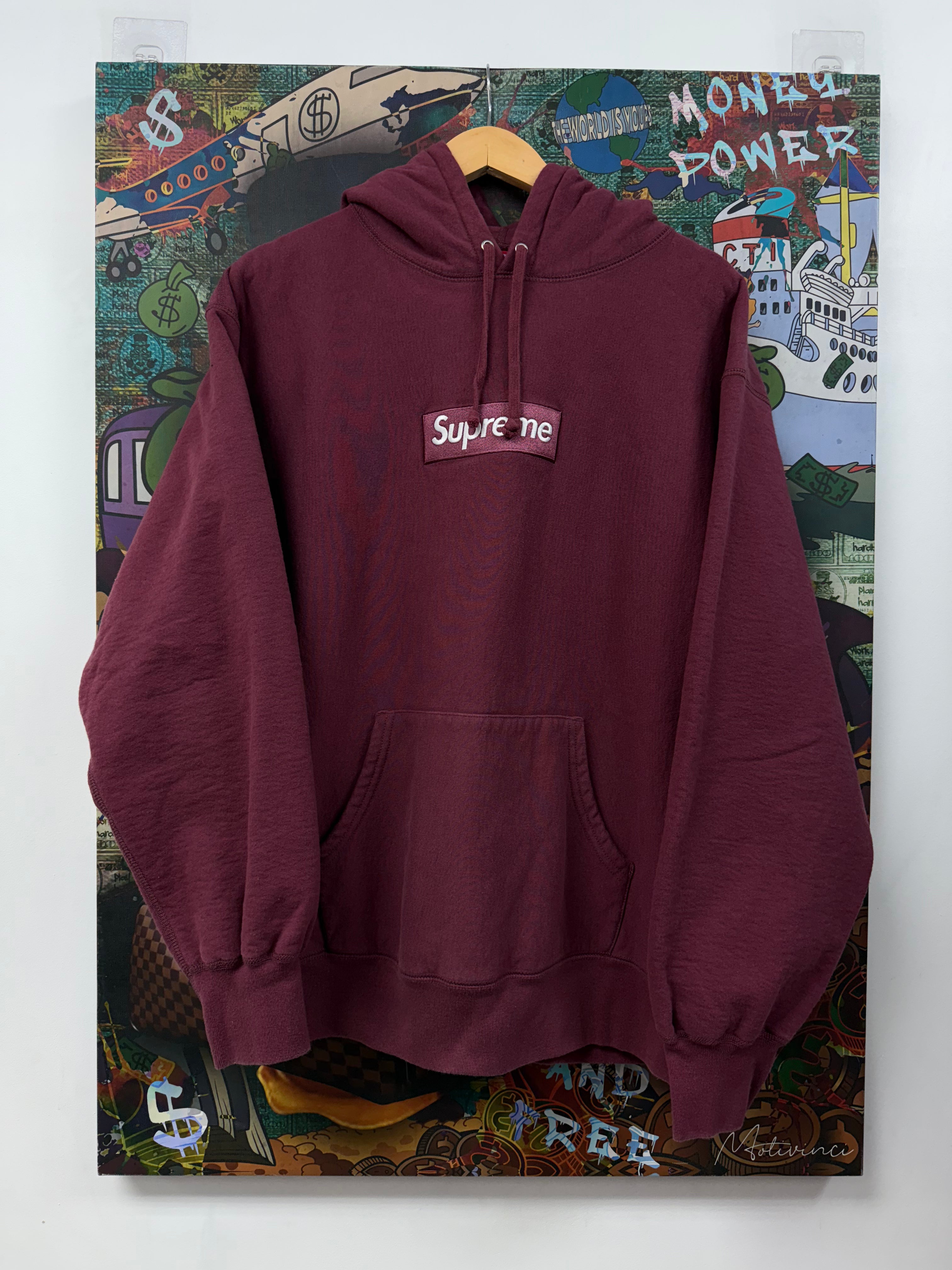 Supreme Burgundy Box Logo Hoodie