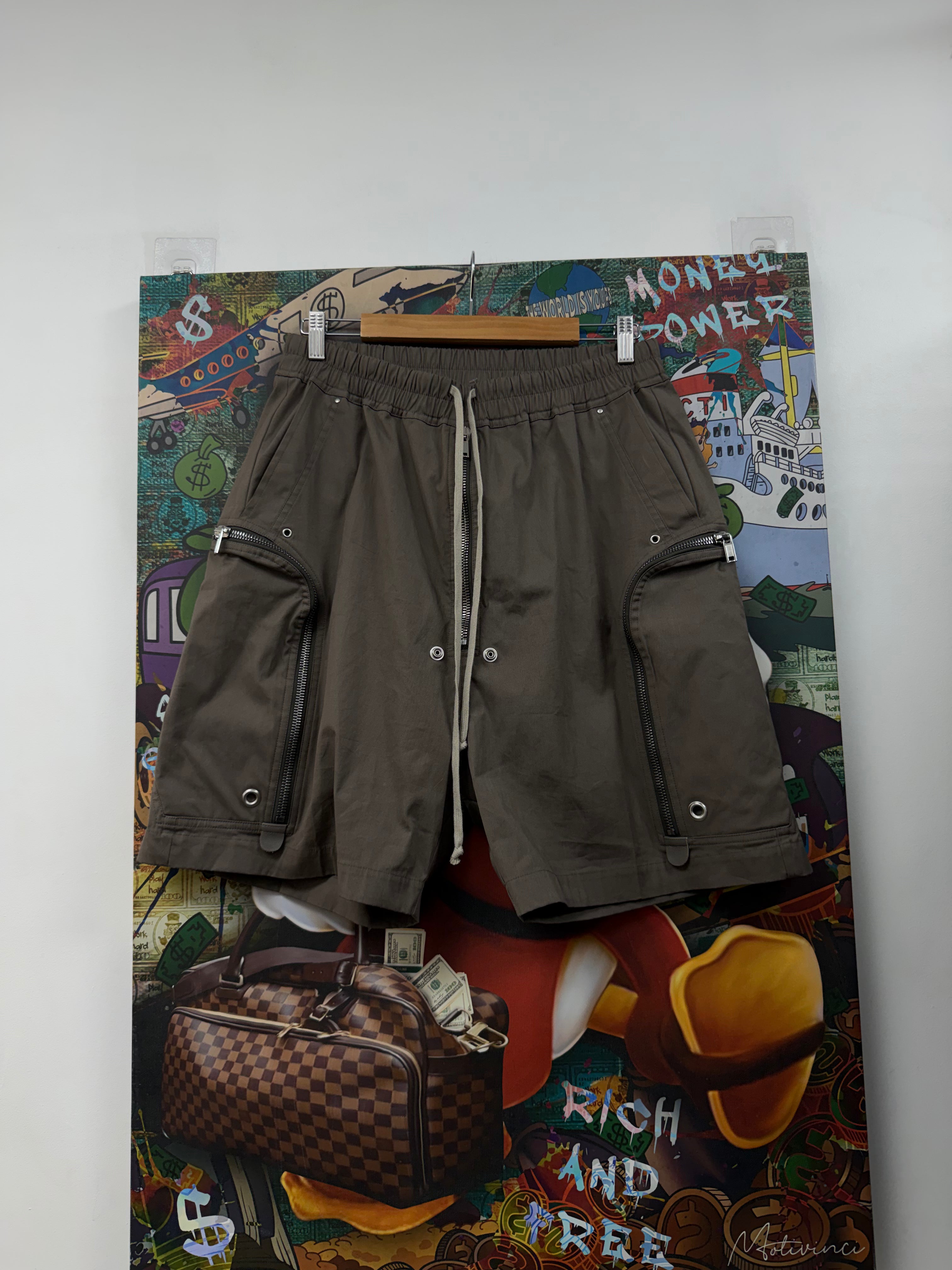 Rick Owens Tan Bahaus Cargo Shorts