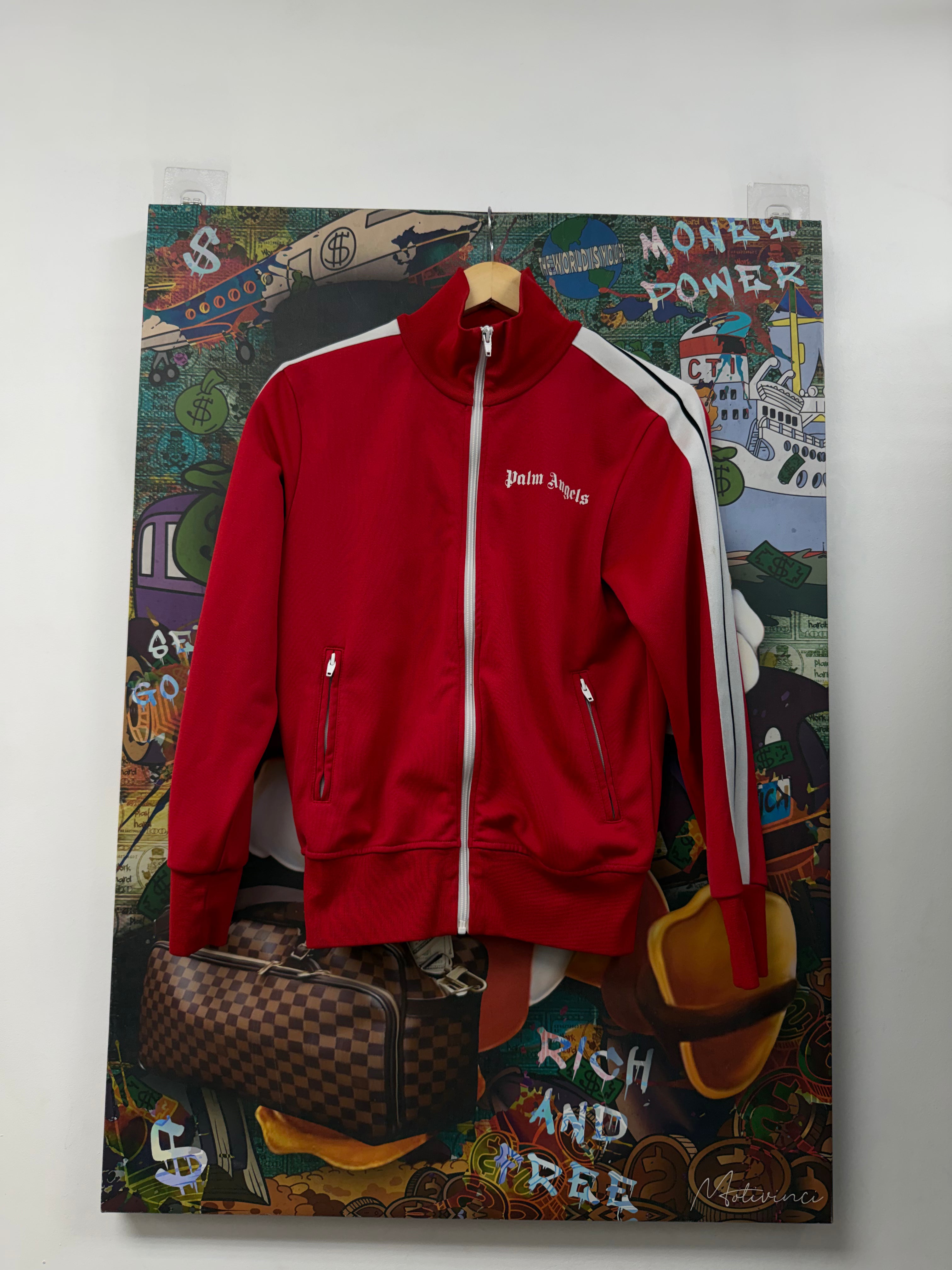 Palm Angels Red White Track Hoodie