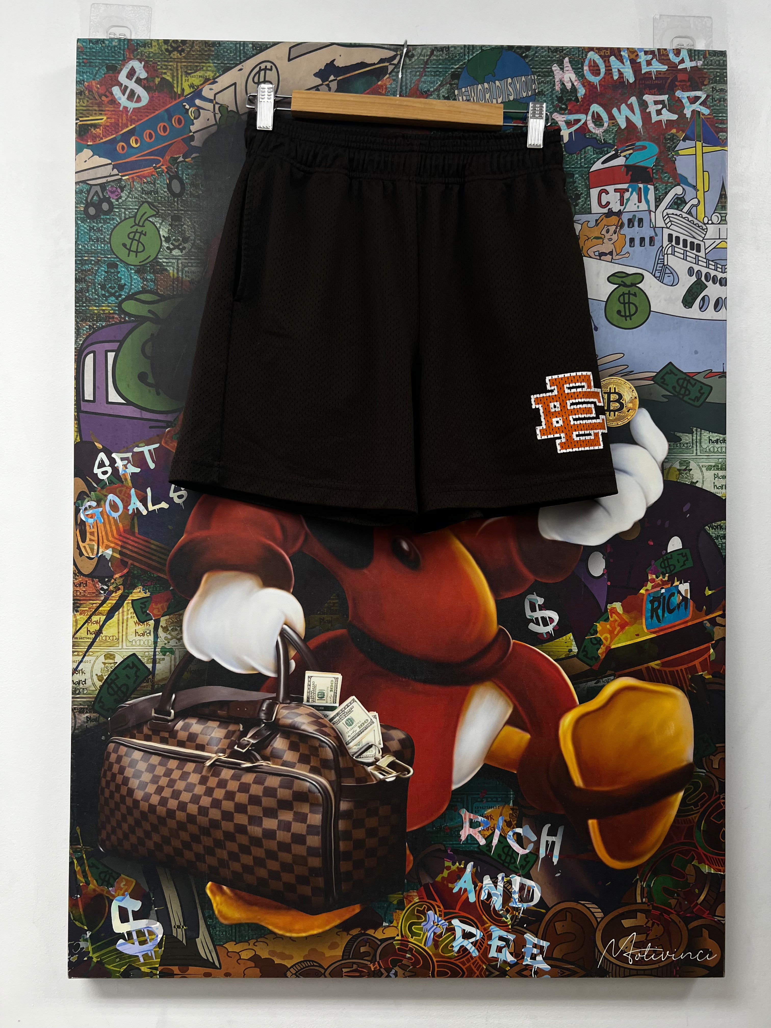 Eric Emanuel Brown Orange Basics Shorts
