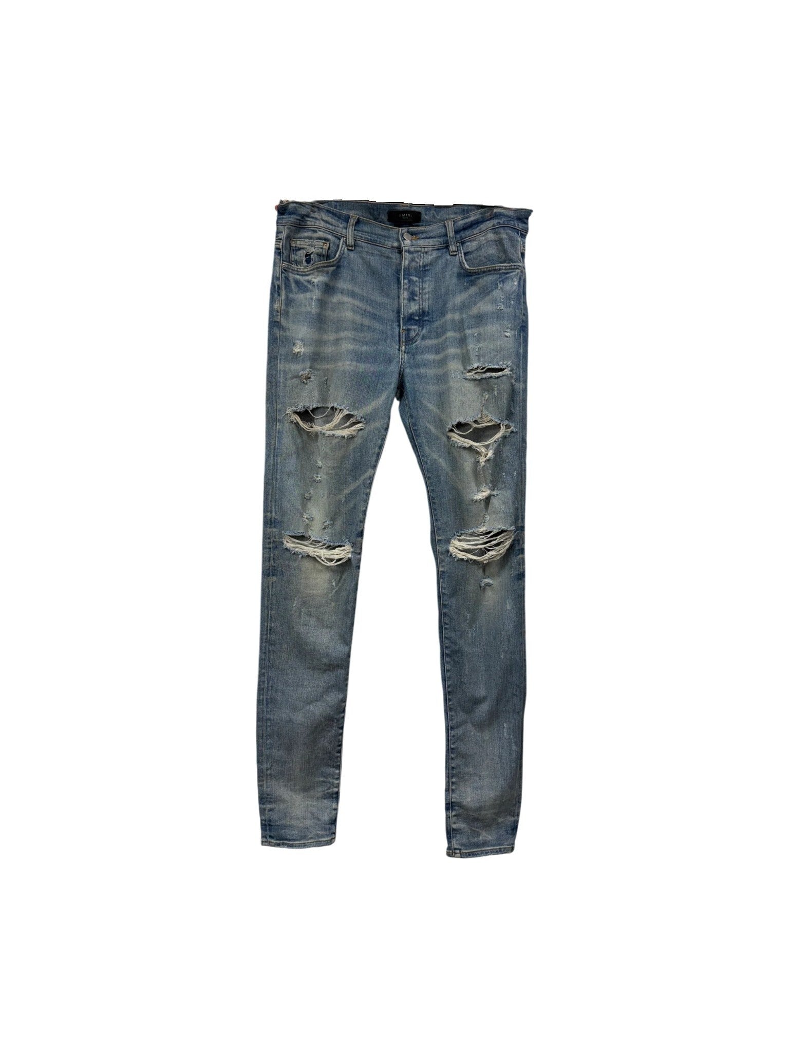 Amiri Thrasher Rip Light Wash Jeans