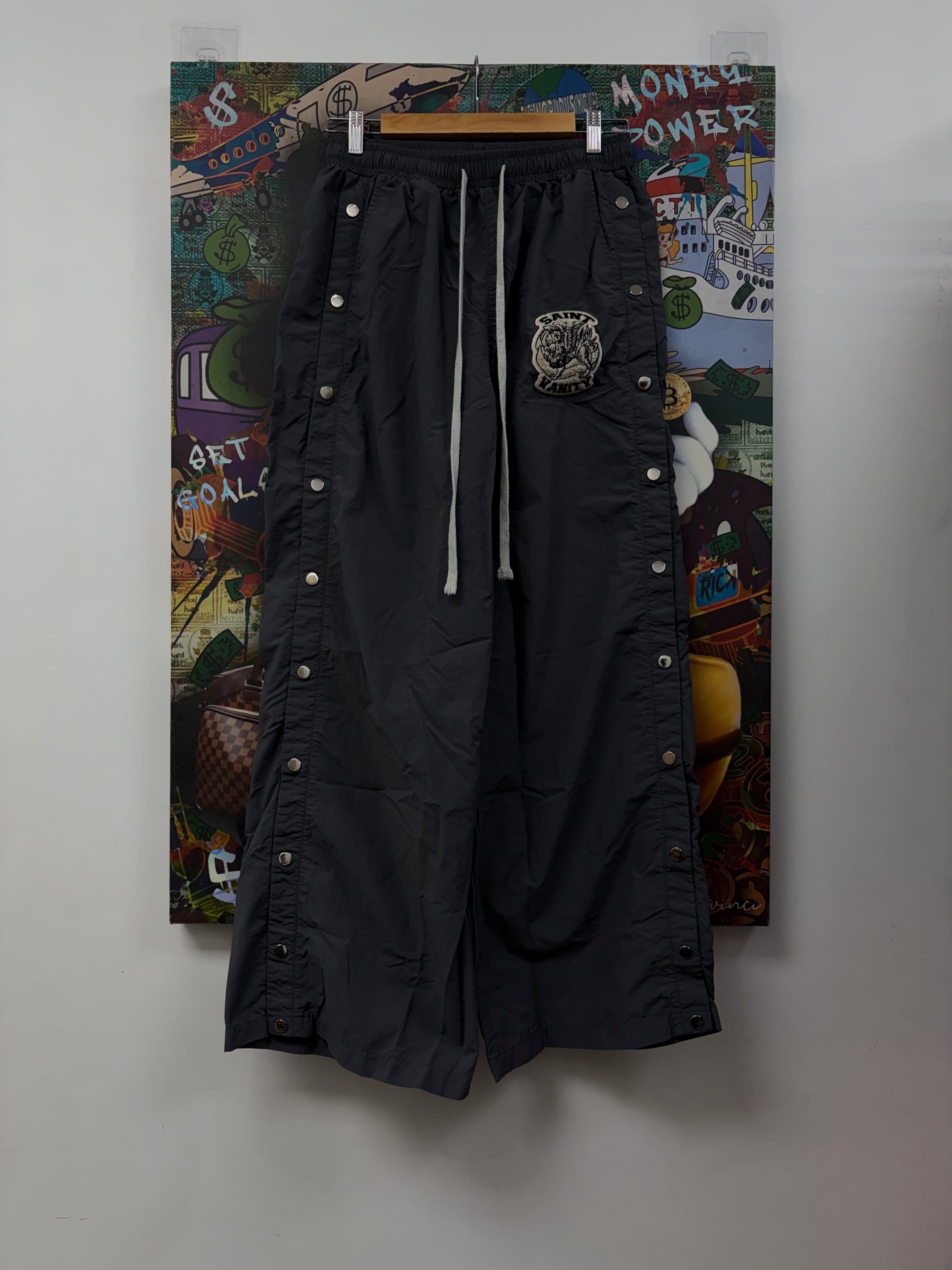 Saint Vanity Grey Nylon Track Pants