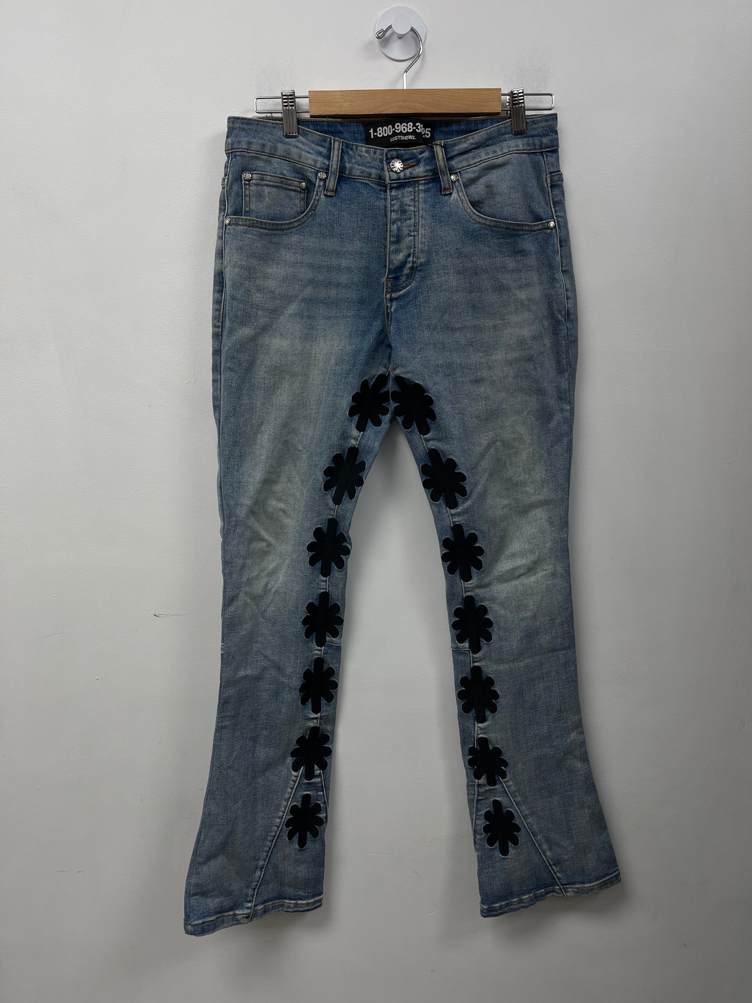 LOSTSHDWS Light Wash Black Jeans