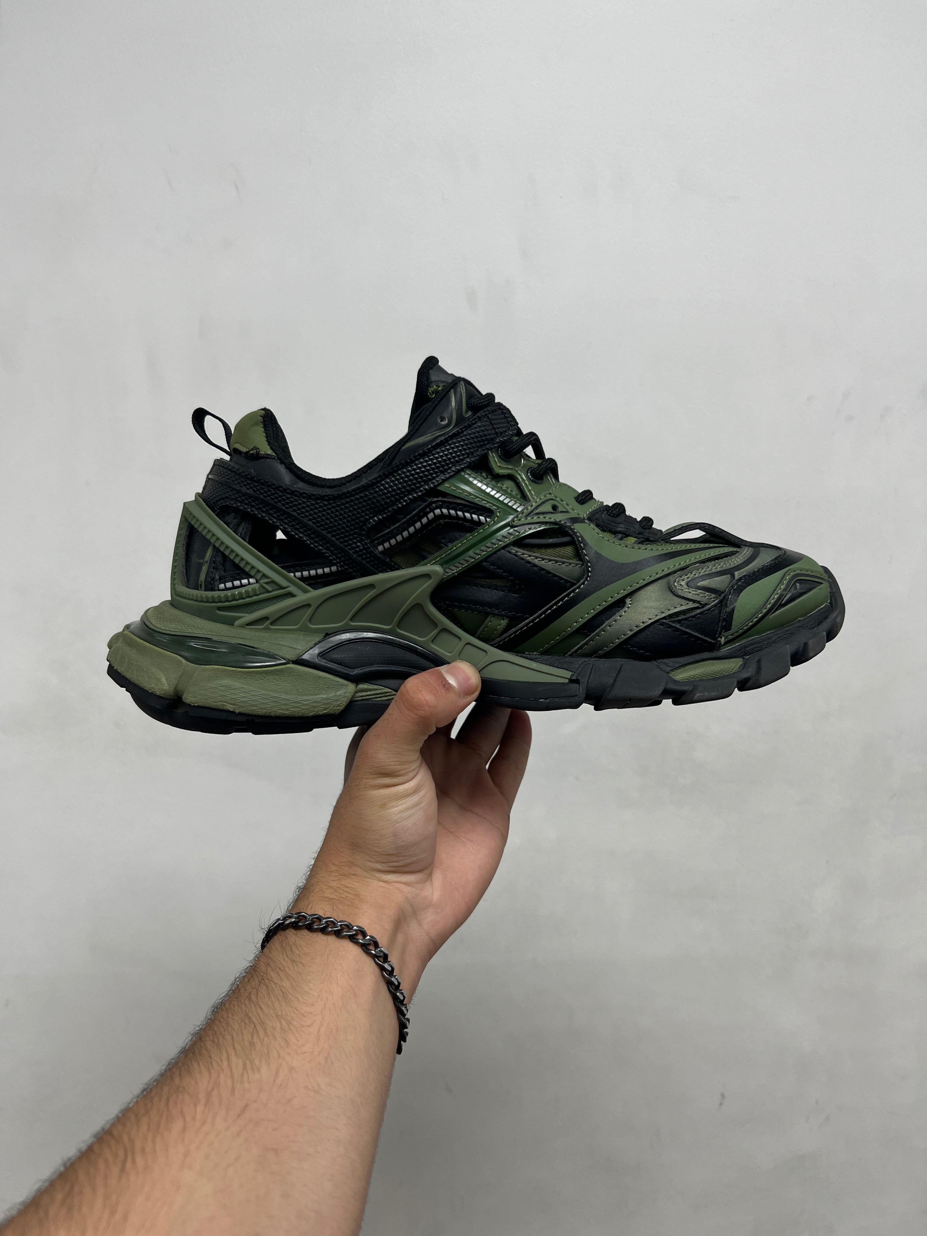 Balenciaga Olive Track 2 Sneakers