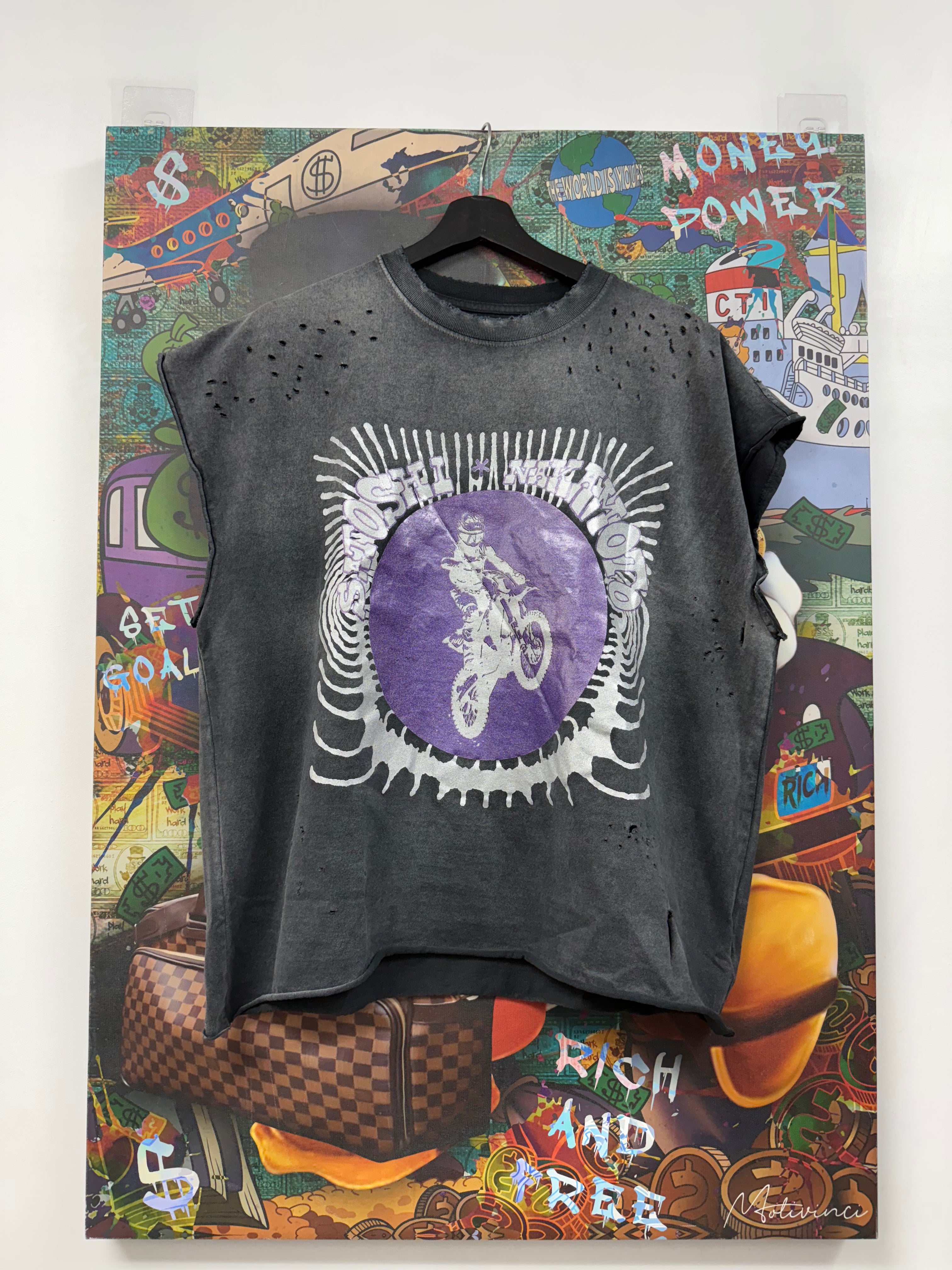 Satoshi Nakamoto Globe Of Death Sleeveless Tee