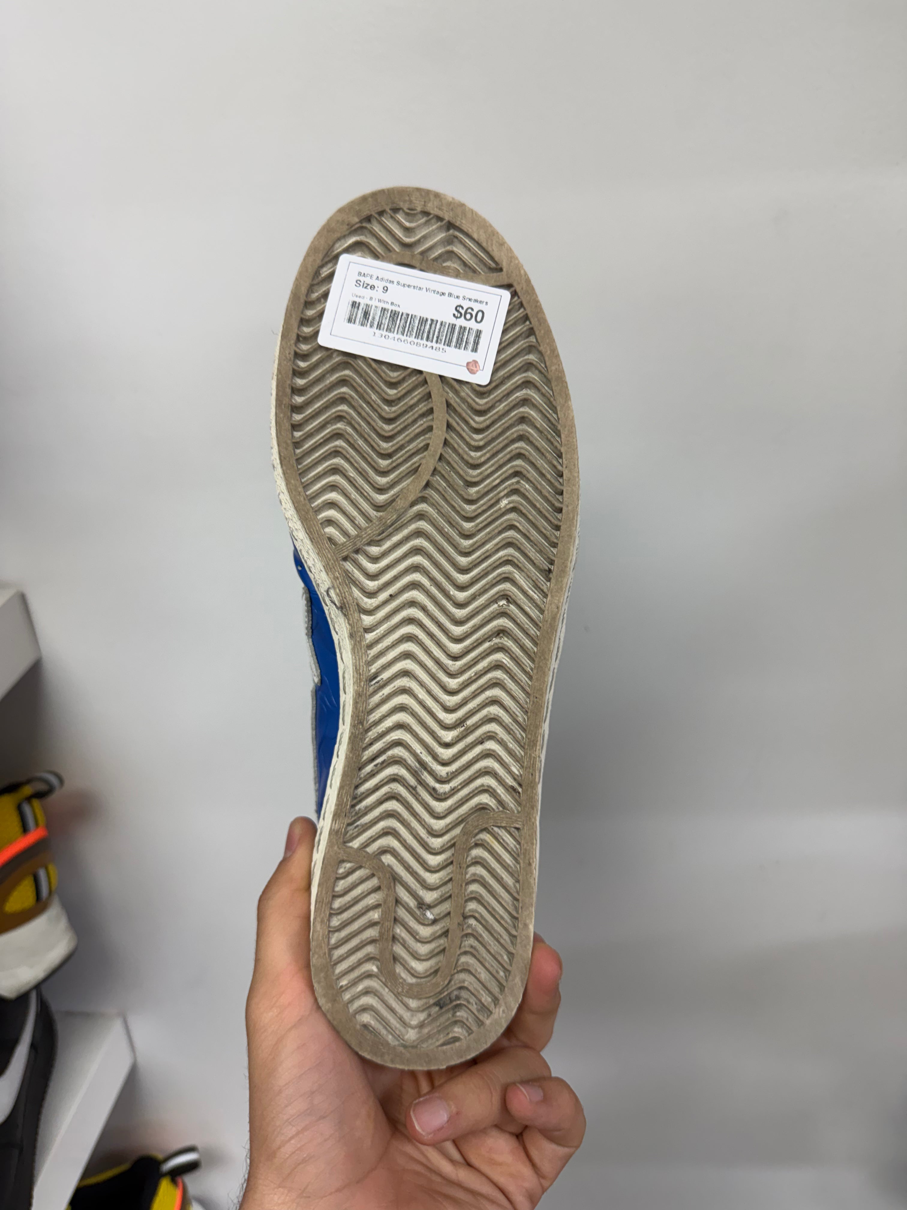 BAPE Adidas Superstar Vintage Blue Sneakers