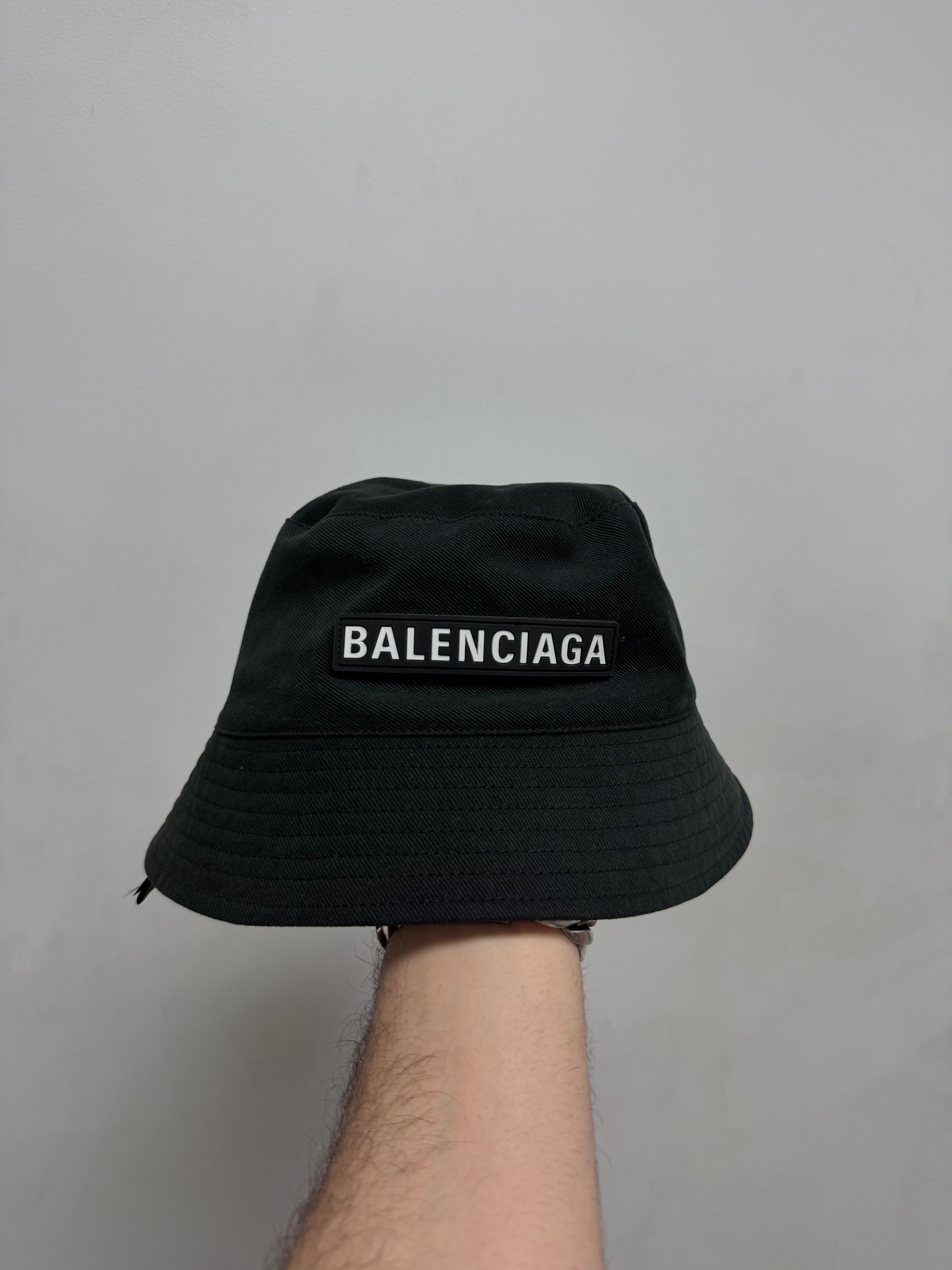 Balenciaga Black Rubber Patch Bucket