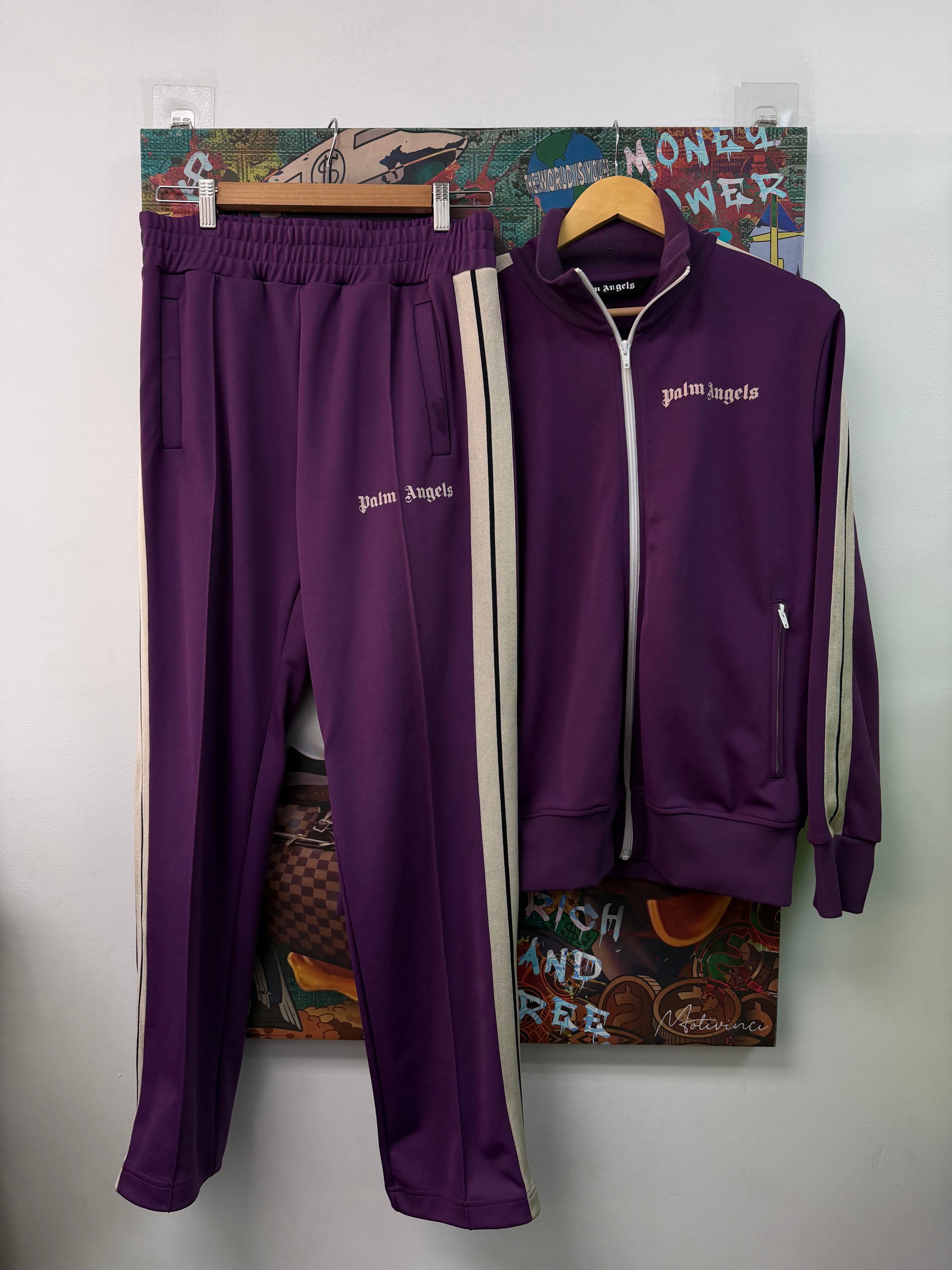 Palm Angels Purple Cream Track Suit
