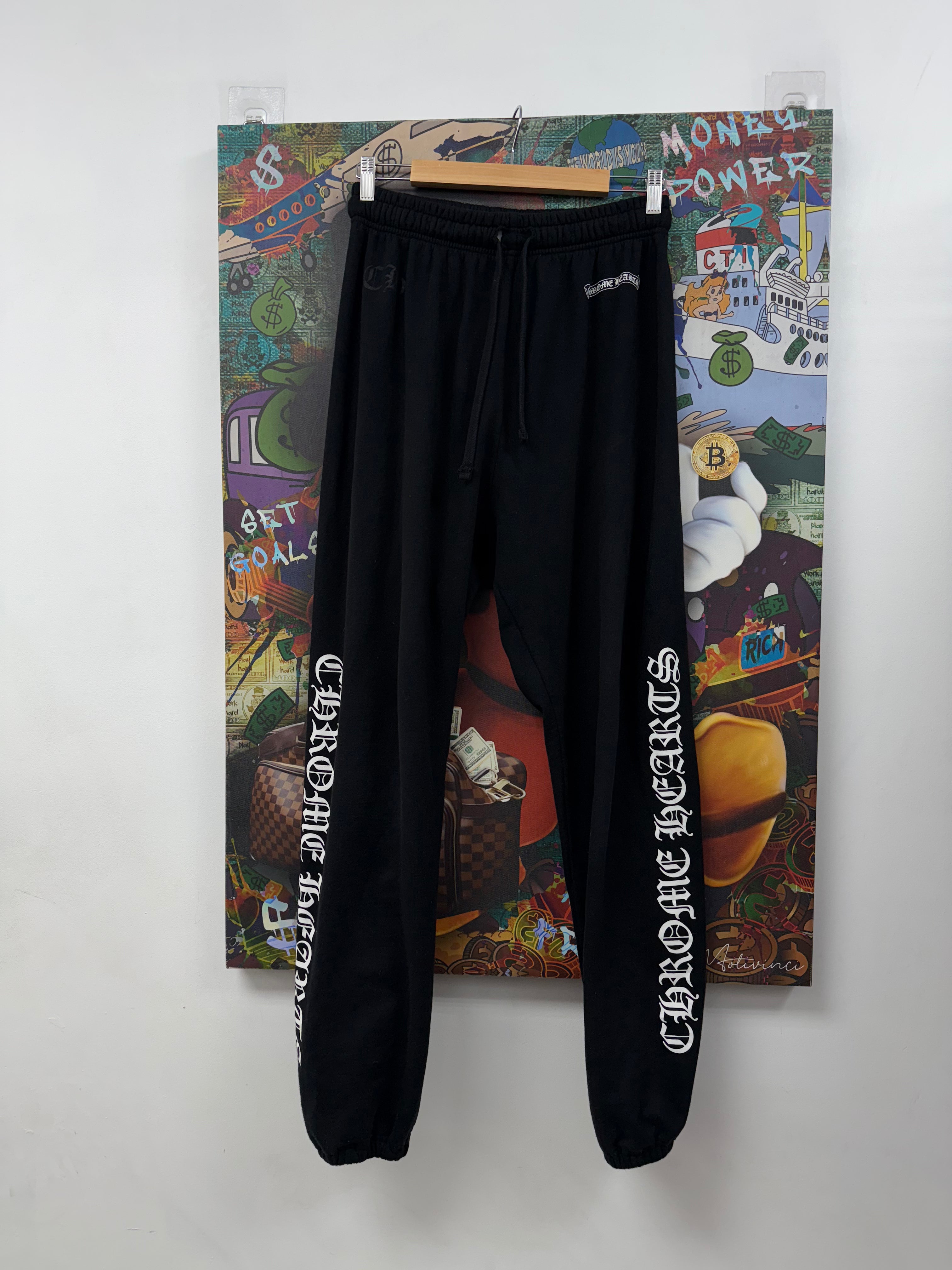 Chrome Hearts Black Scroll Logo (No Pockets) Sweats