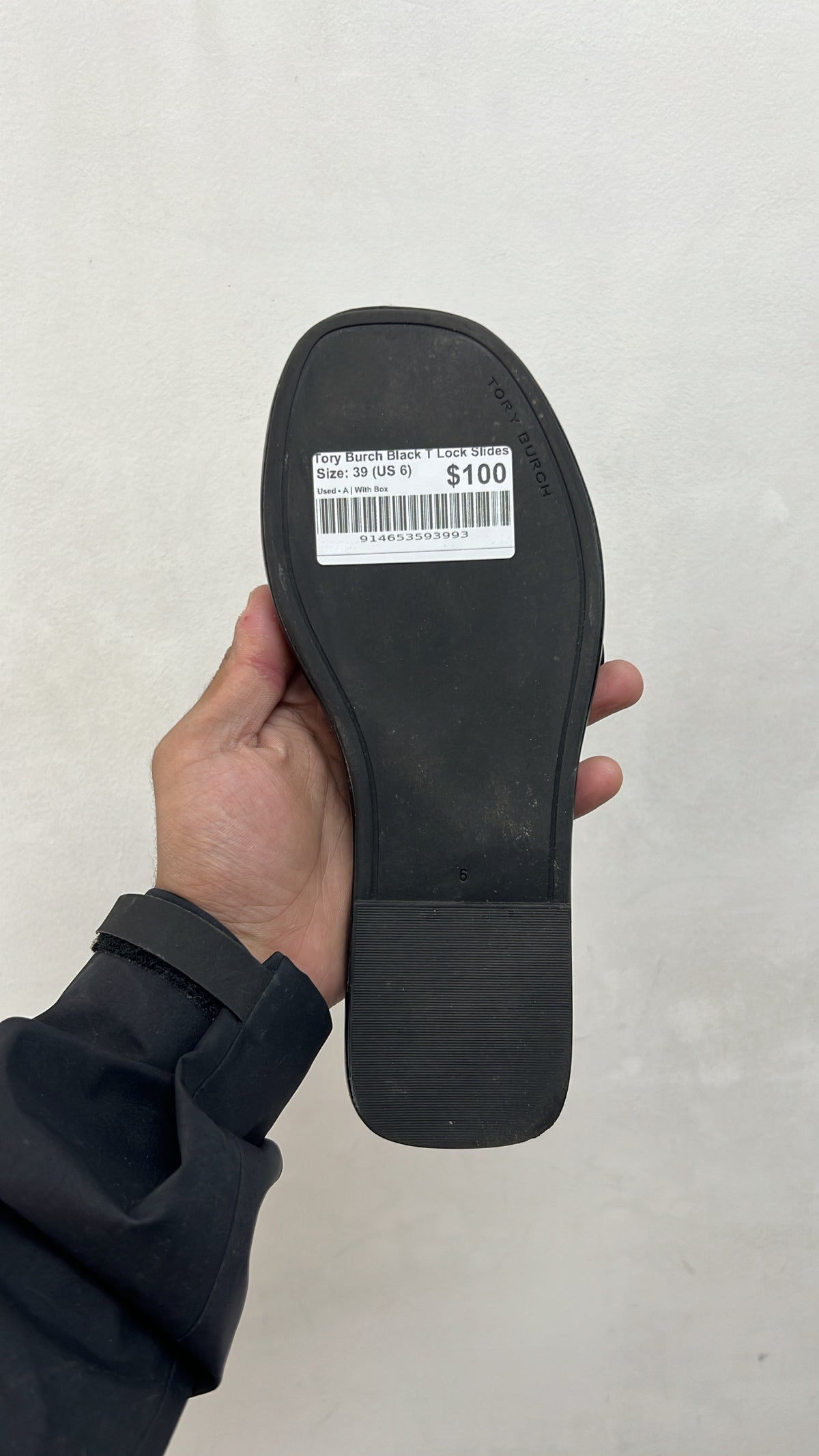 Tory Burch Black T Lock Slides