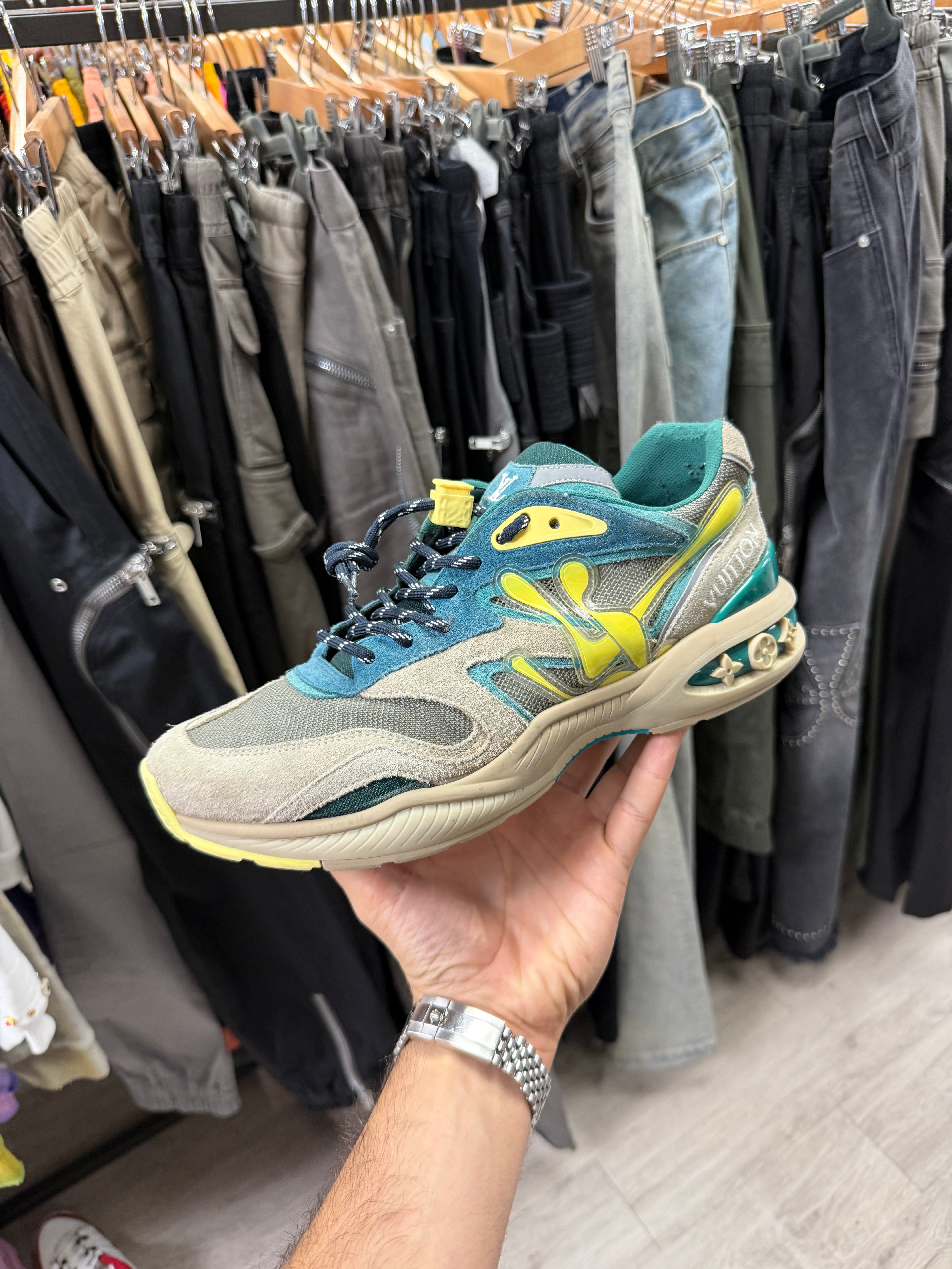 Louis Vuitton Tan Green Trail Sneaker