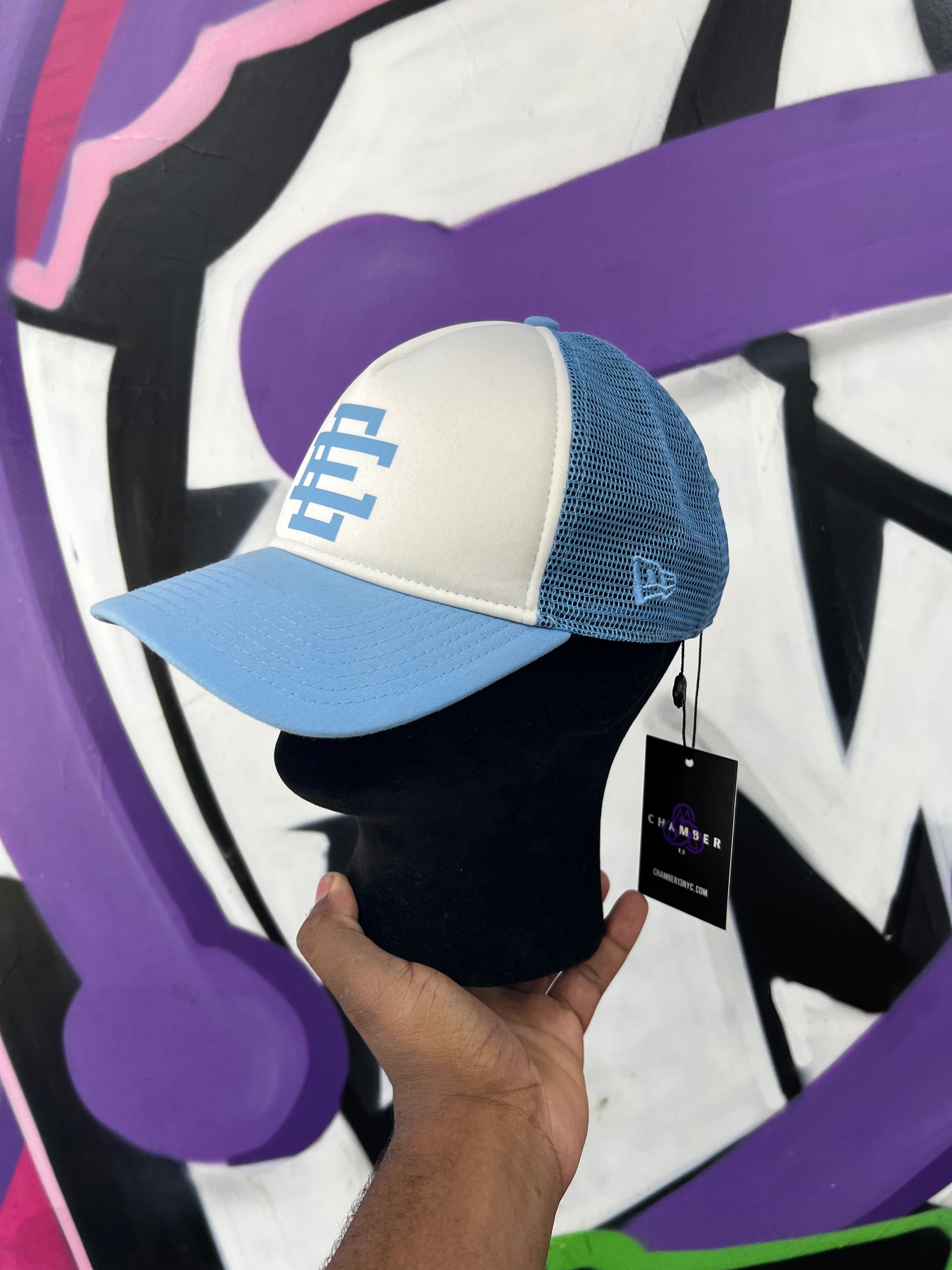 Eric Emanuel White Baby Blue Trucker Hat