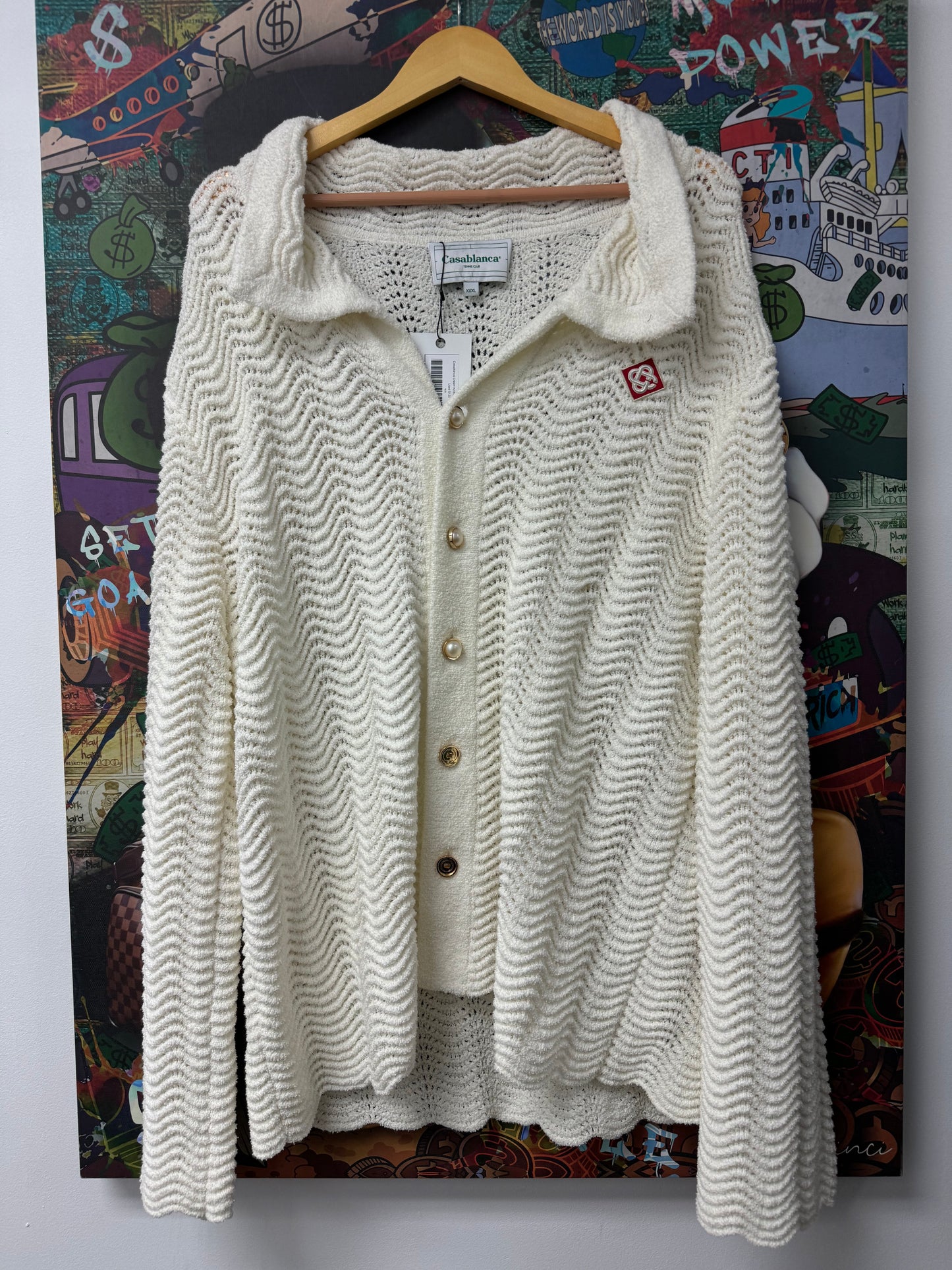 Casablanca Cream Knitted Button Up Used